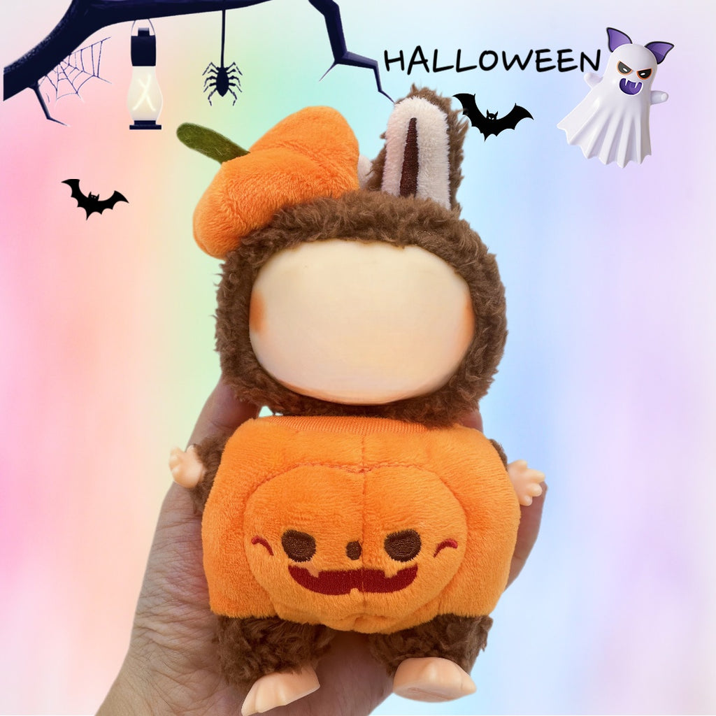 (NO Doll)Doll Outfit Clothes Set for 17cm Dolls, Premium Fashion Halloween Pumpkin Witch Hat for Dolls Accessories