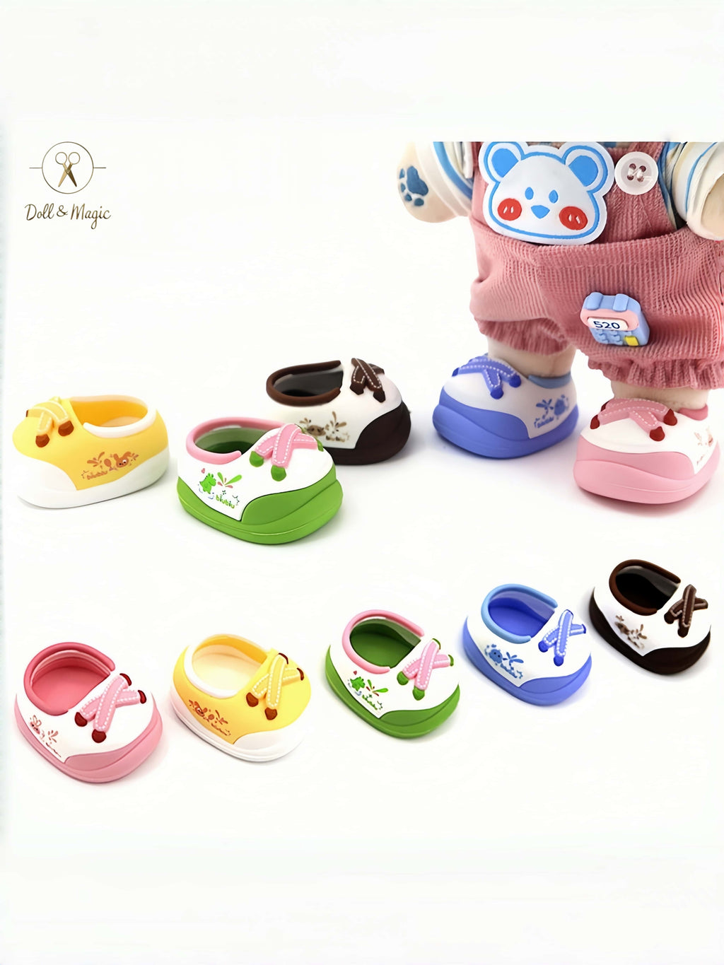Steady Steps Standable 20cm Cotton Doll Sneakers | Cute Bunny & Bow First-Walker Shoes