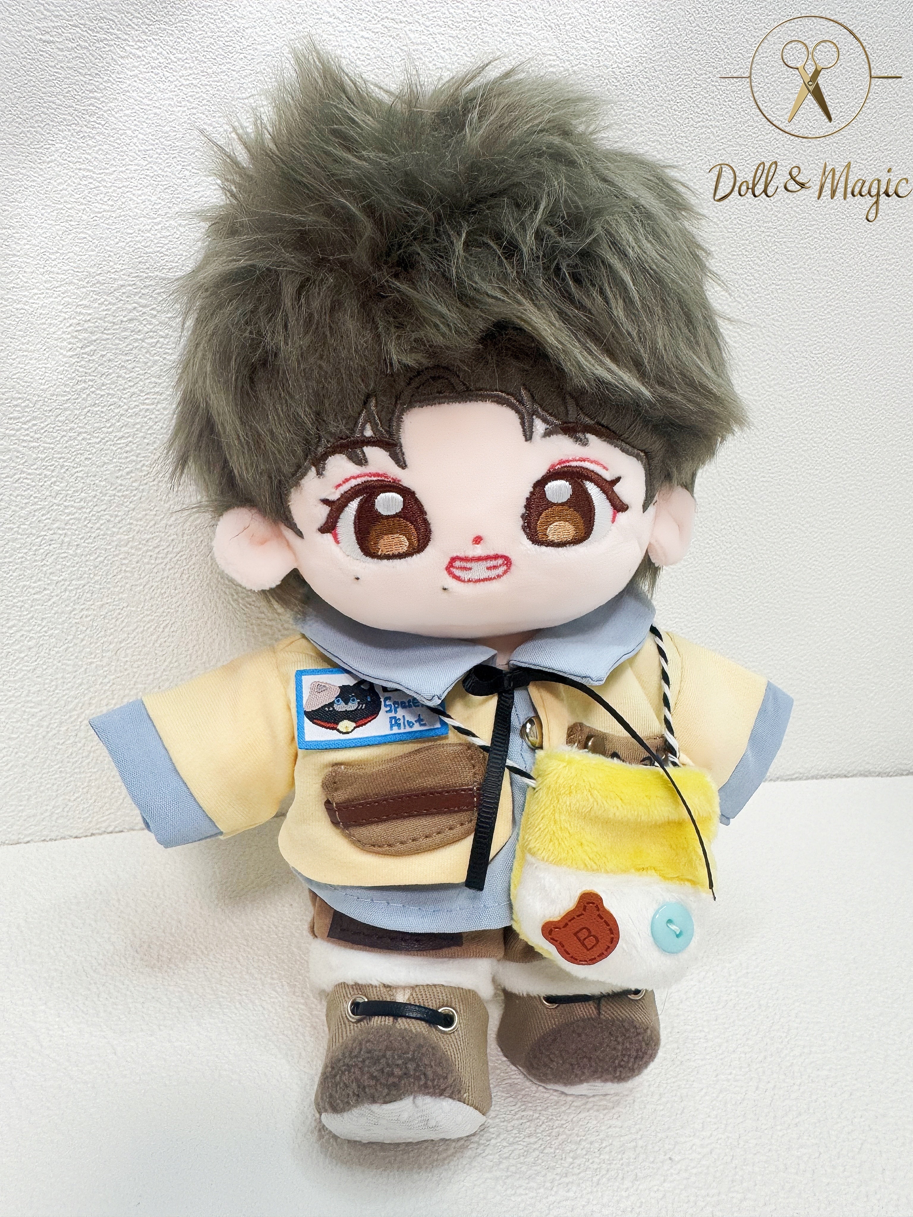 (No Doll)20cm Cotton Doll Clothes 6PCS Set – Kawaii Casual Outfit for Stuffed Animal, DIY Dress Up Costume with Accessories