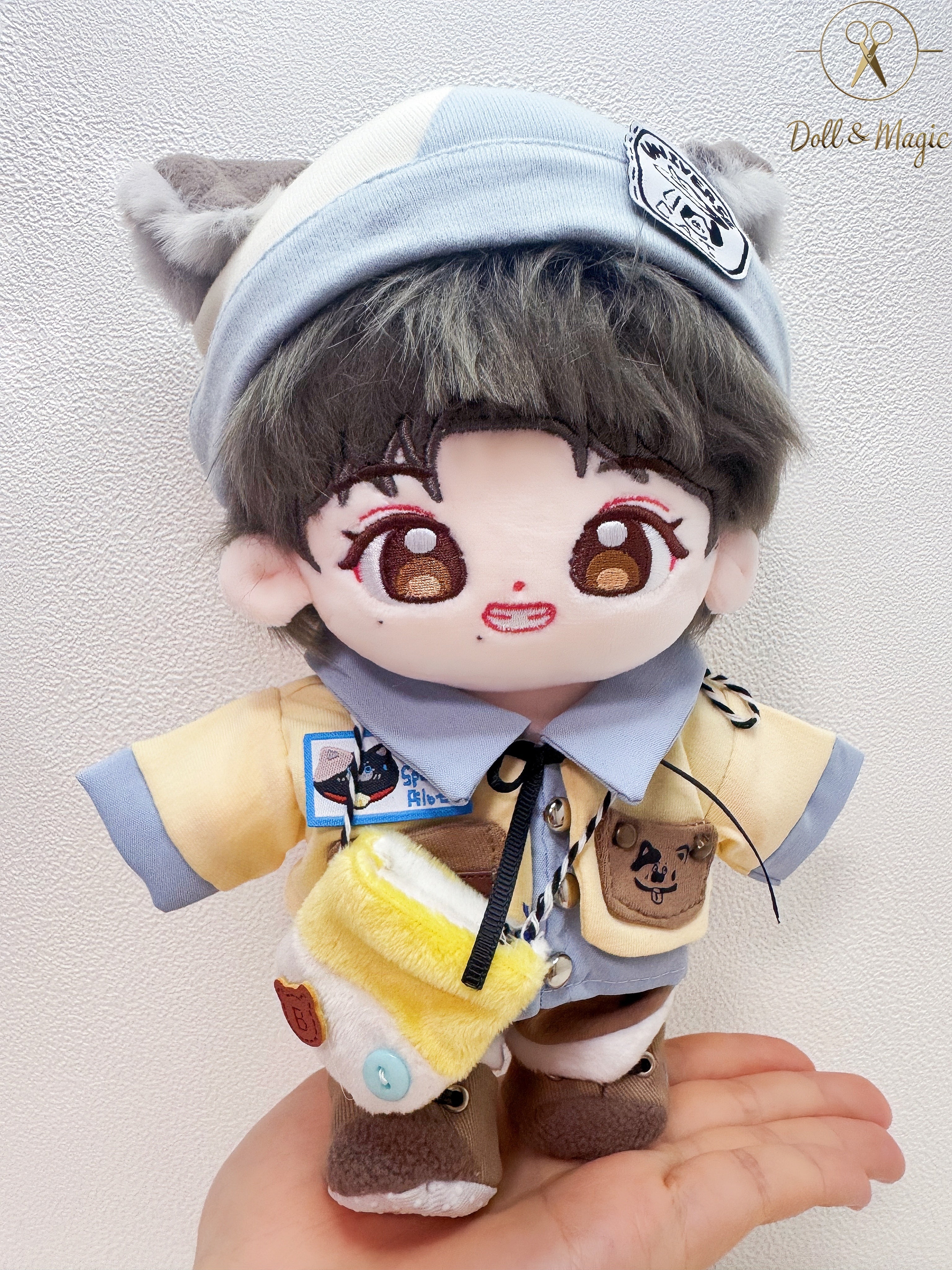 (No Doll)20cm Cotton Doll Clothes 6PCS Set – Kawaii Casual Outfit for Stuffed Animal, DIY Dress Up Costume with Accessories