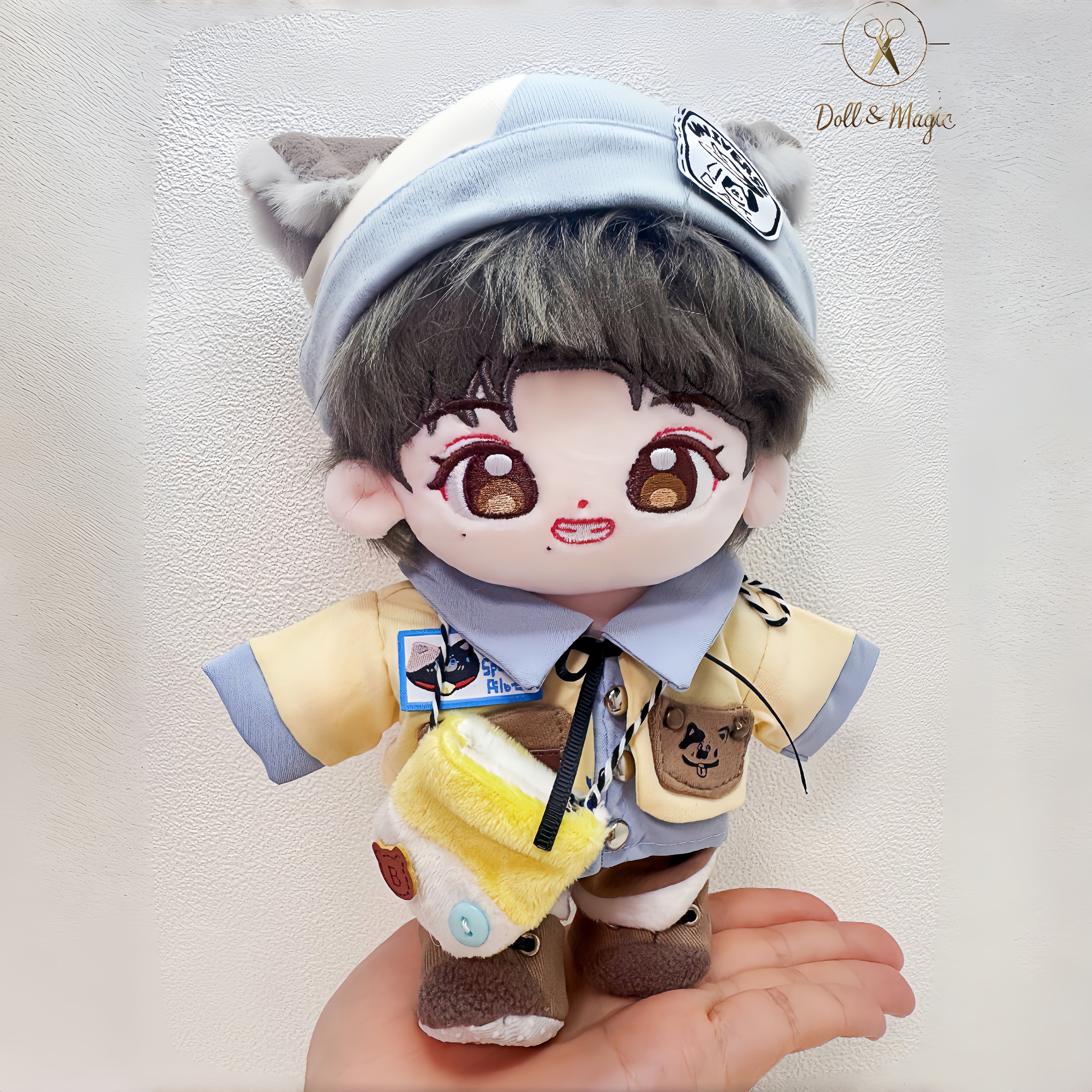 (No Doll)20cm Cotton Doll Clothes 6PCS Set – Kawaii Casual Outfit for Stuffed Animal, DIY Dress Up Costume with Accessories