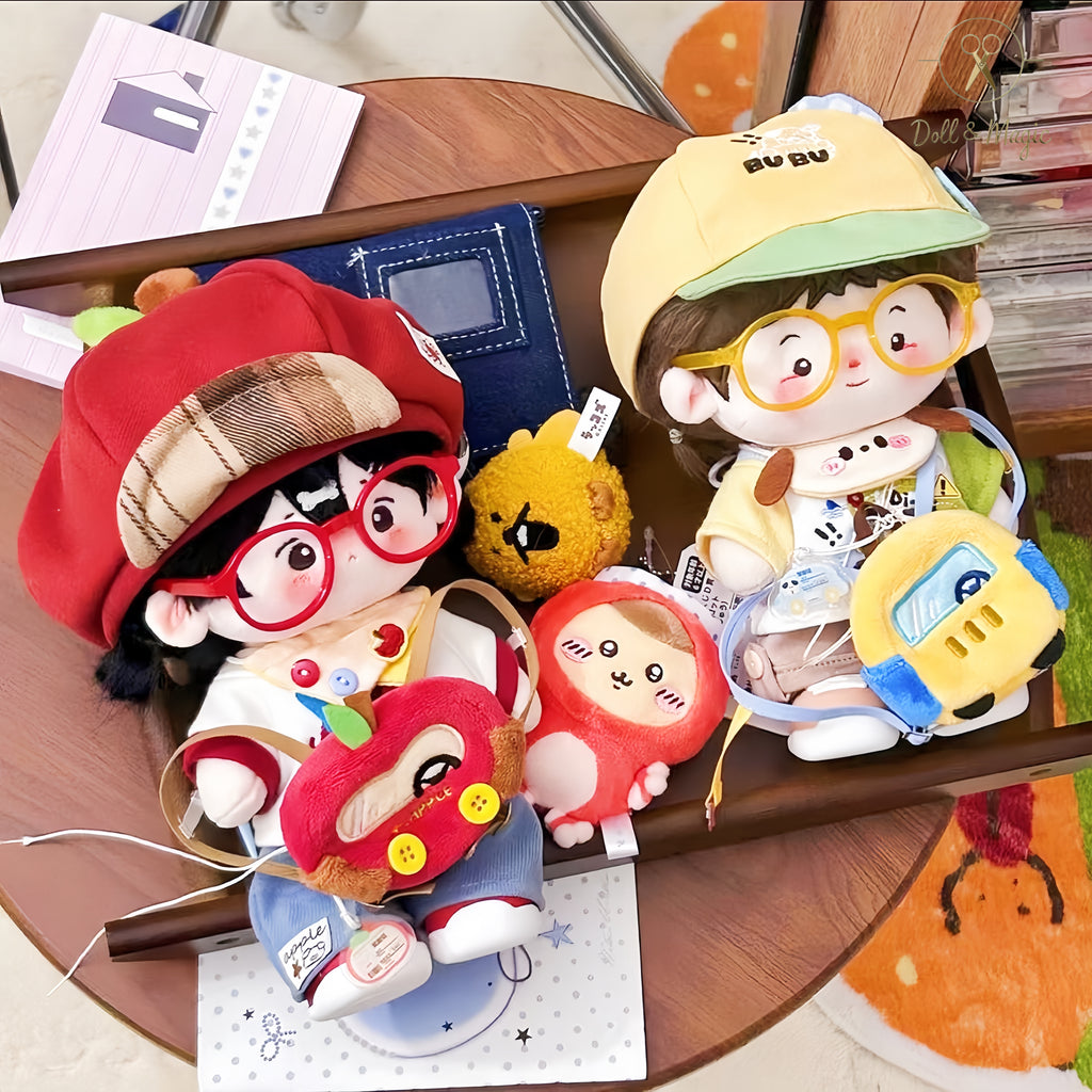 Puppy Didi Car 20cm Doll Outfit  6PCS Set – Kawaii Casual Outfit with Accessories, Perfect Gift for Plush Doll Lovers (No Doll)