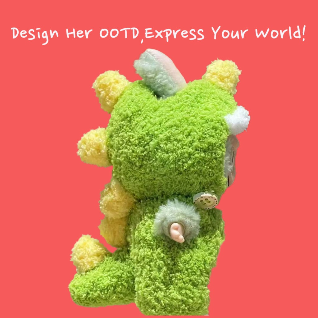 （No Doll)Cute Clothes Set for 17cm Doll – Chic Style Doll Outfit with Hat and Overalls – Kawaii Doll Clothes Accessories for Collectors & Fans