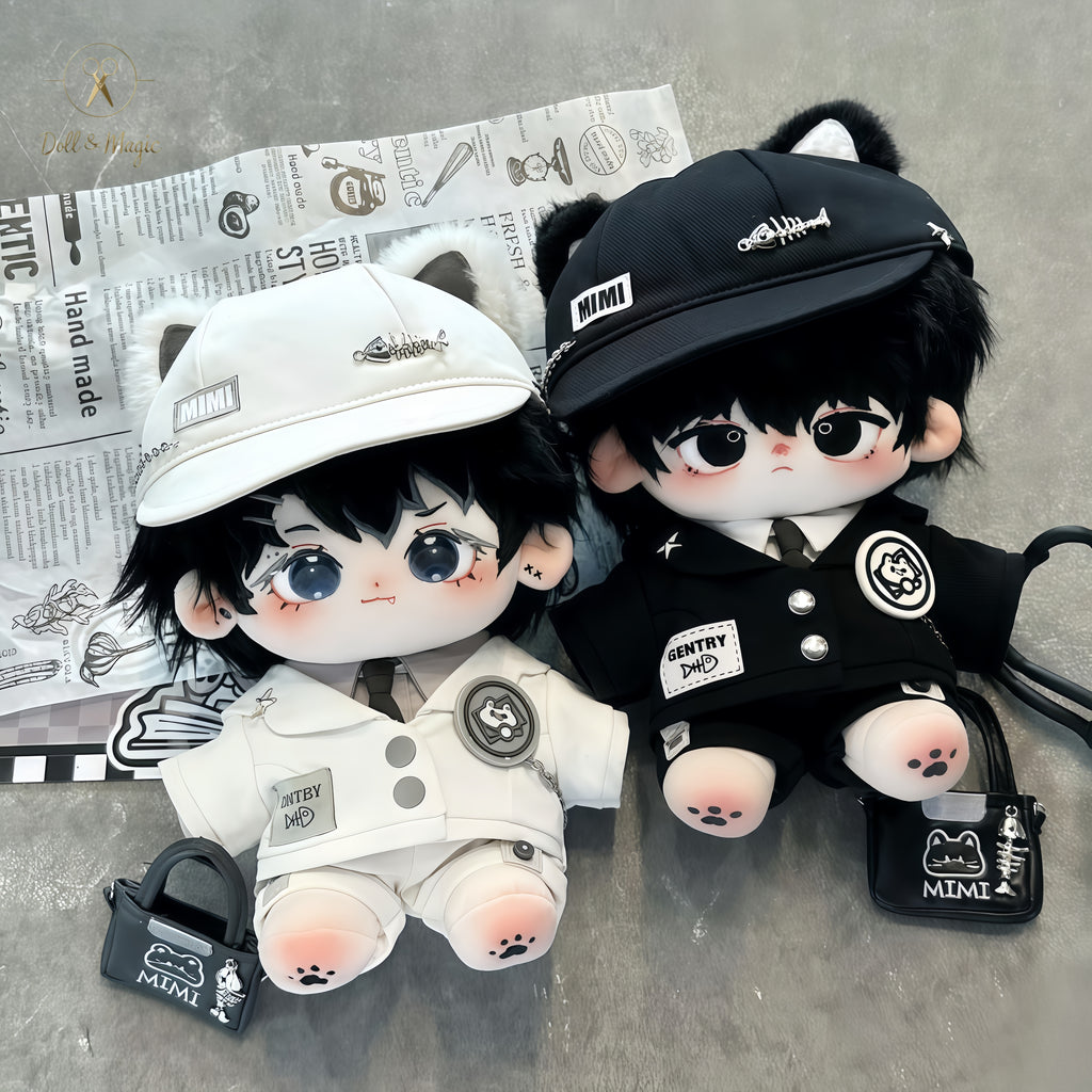 (No Doll)20cm Plush Doll Clothes 6PCS Set – Kawaii Casual Outfit for Stuffed Animal, DIY Dress Up Costume with Accessories