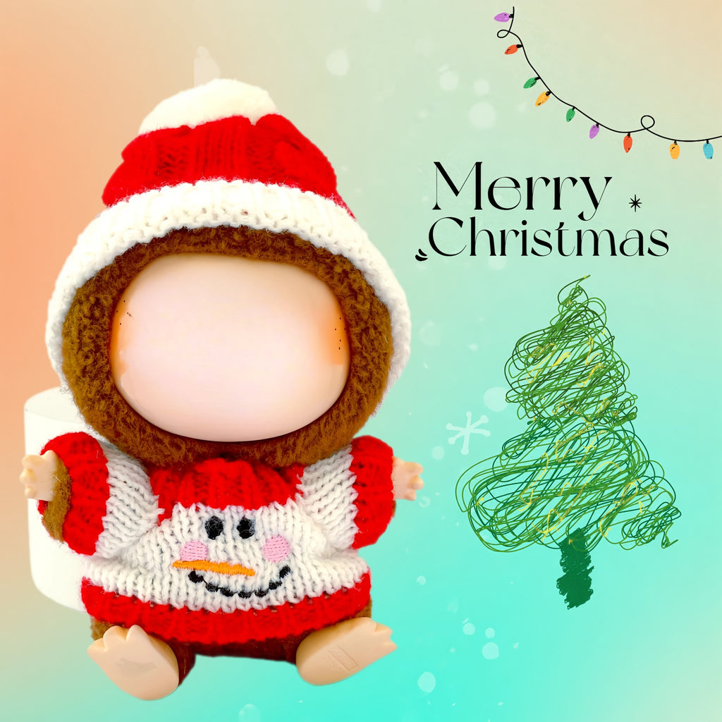 (NO Doll)Doll Outfit Clothes Set for 17cm Dolls, Hand-Knit Fashion Finished Christmas Doll's sweater for Dolls Accessories