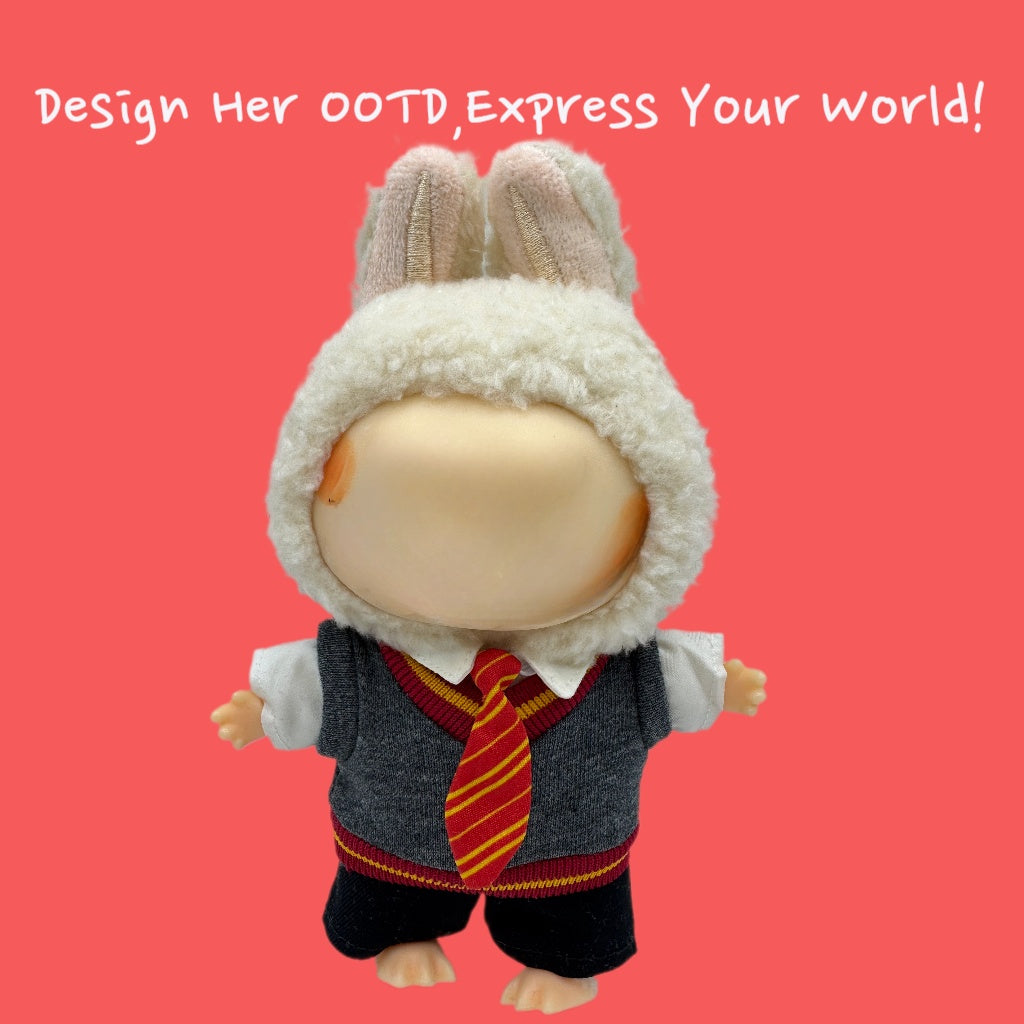 （No Doll)Cute Clothes Set for 17cm Doll – Chic Style Doll Outfit with  5 PCS of Magic Academy – Kawaii Doll Clothes Accessories for Collectors & Fans