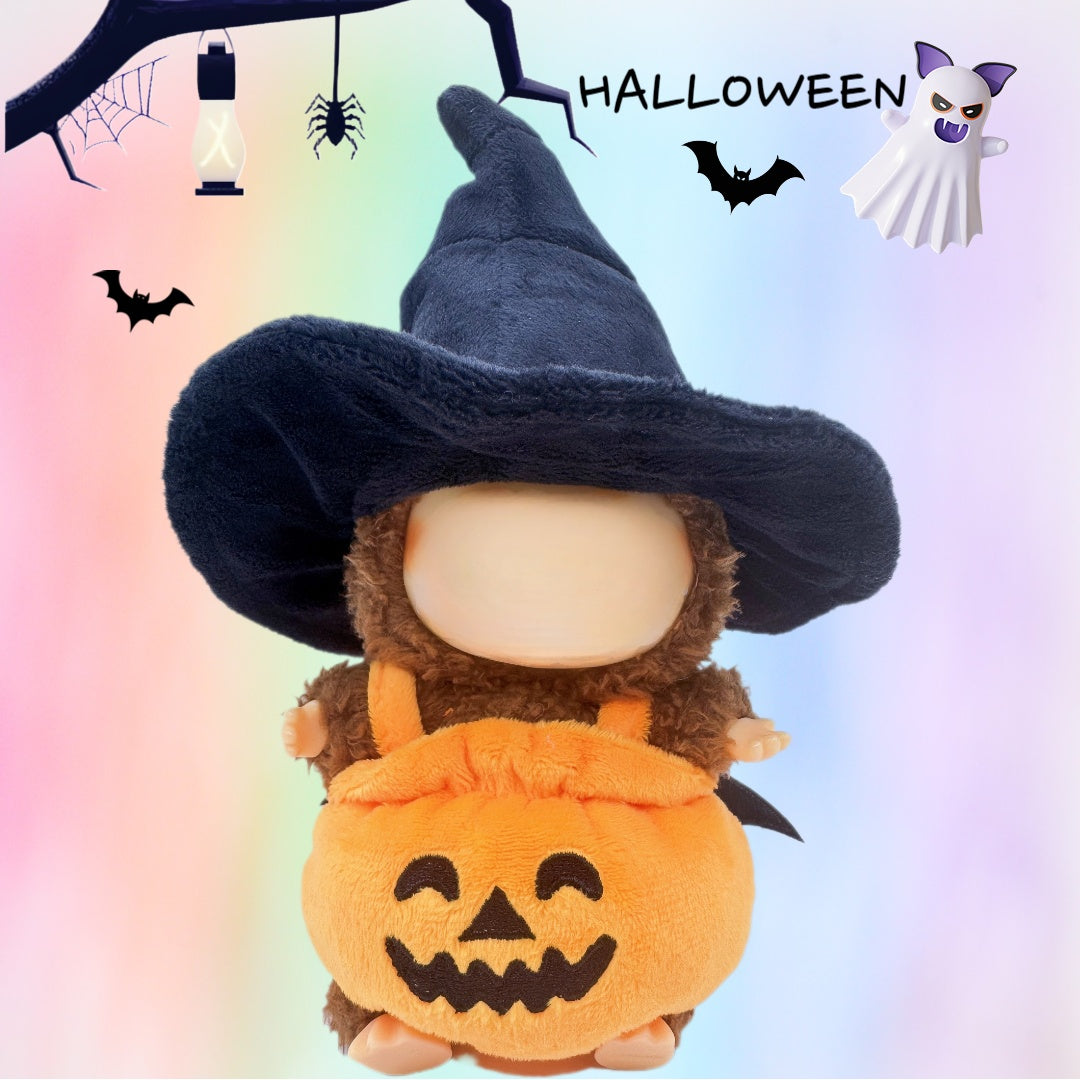 (NO Doll) Doll Outfit Clothes Set for 17cm Dolls, Premium Fashion Halloween Pumpkin Witch Hat for Dolls Accessories