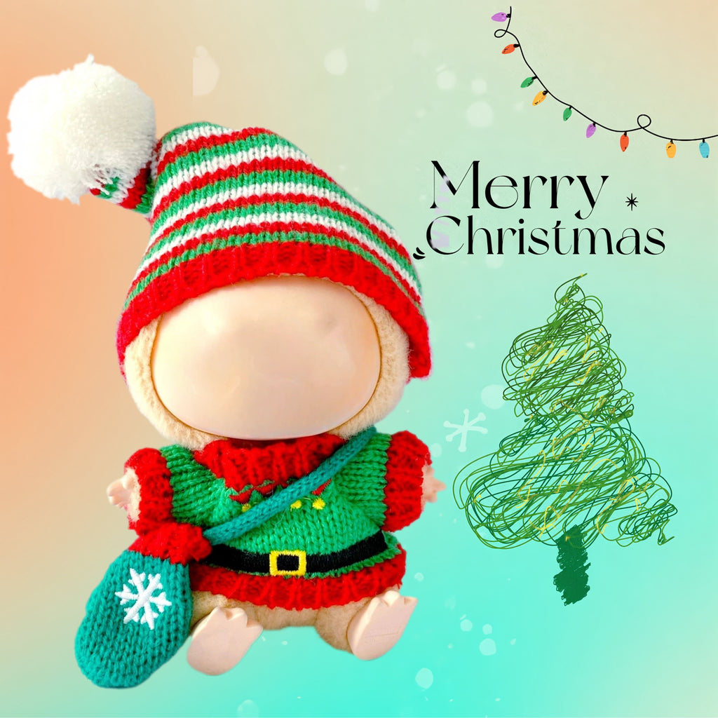 (NO Doll)Doll Outfit Clothes Set for 17cm Dolls, Hand-Knit Fashion Finished Christmas Doll's sweater for Dolls Accessories