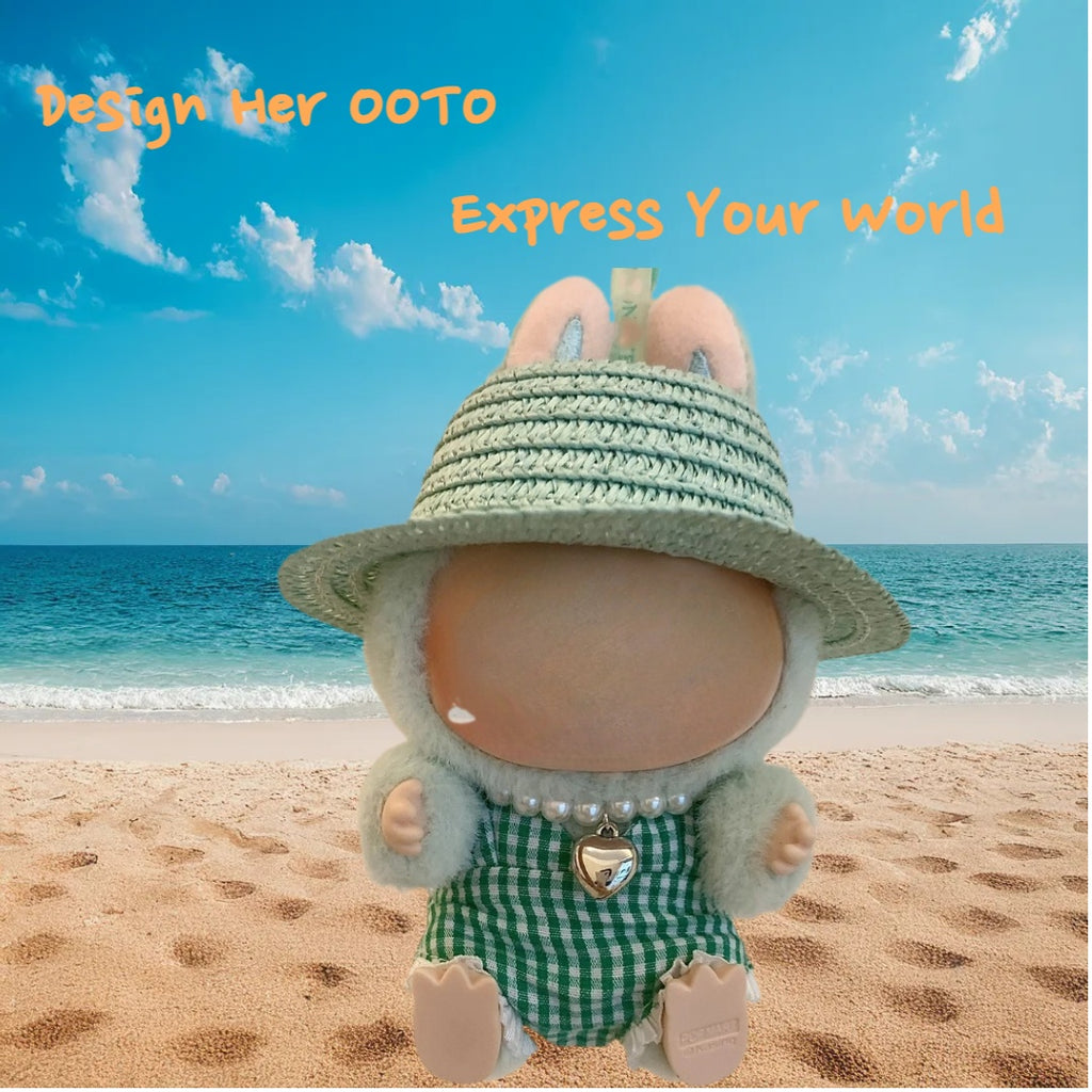 （No Doll)Cute Clothes Set for 17cm Doll – Chic Style Doll Outfit with Hat ,Necklace and Bikini – Kawaii Doll Clothes Accessories for Collectors & Fans