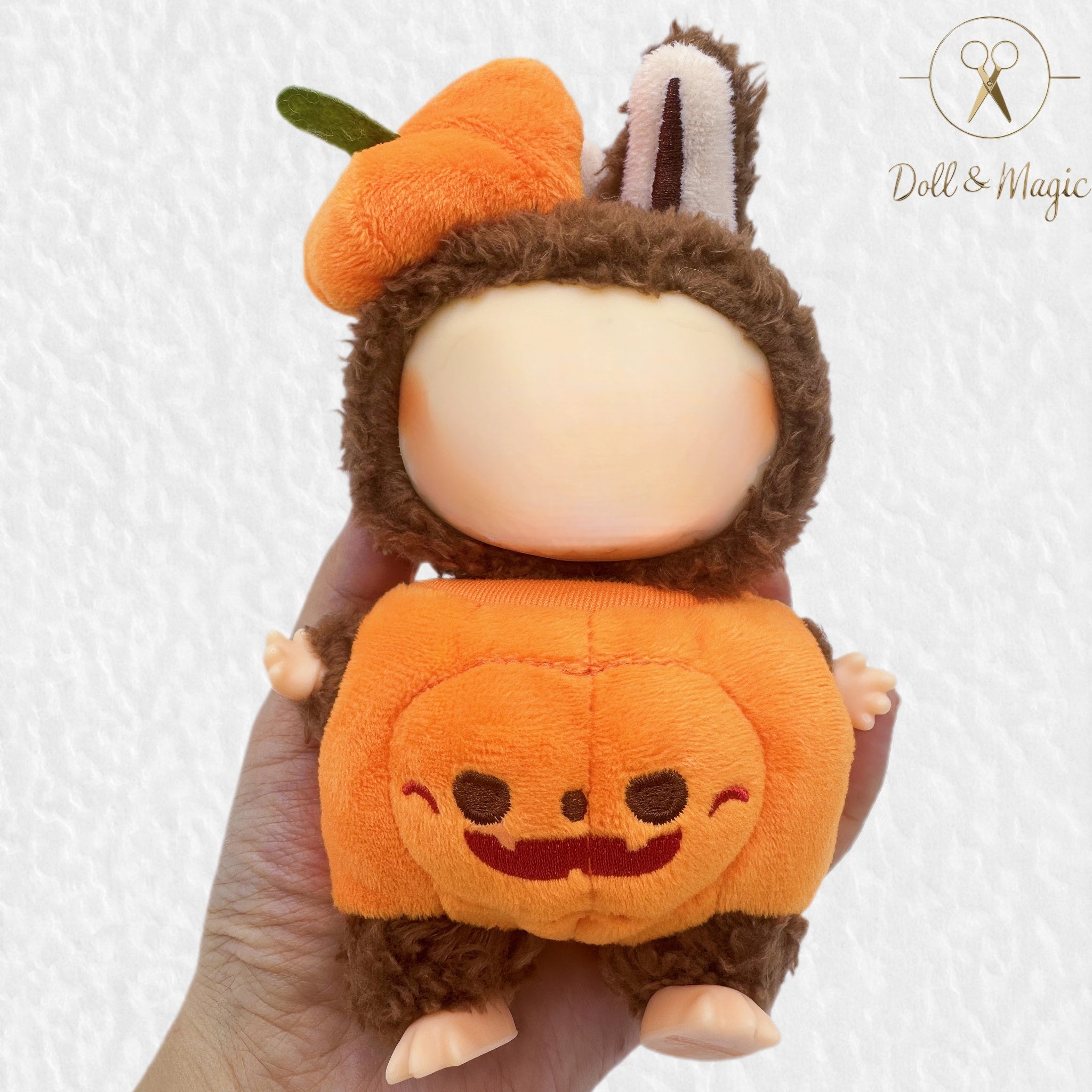 (NO Doll)Doll Outfit Clothes Set for 17cm Dolls, Premium Fashion Halloween Pumpkin Witch Hat for Dolls Accessories