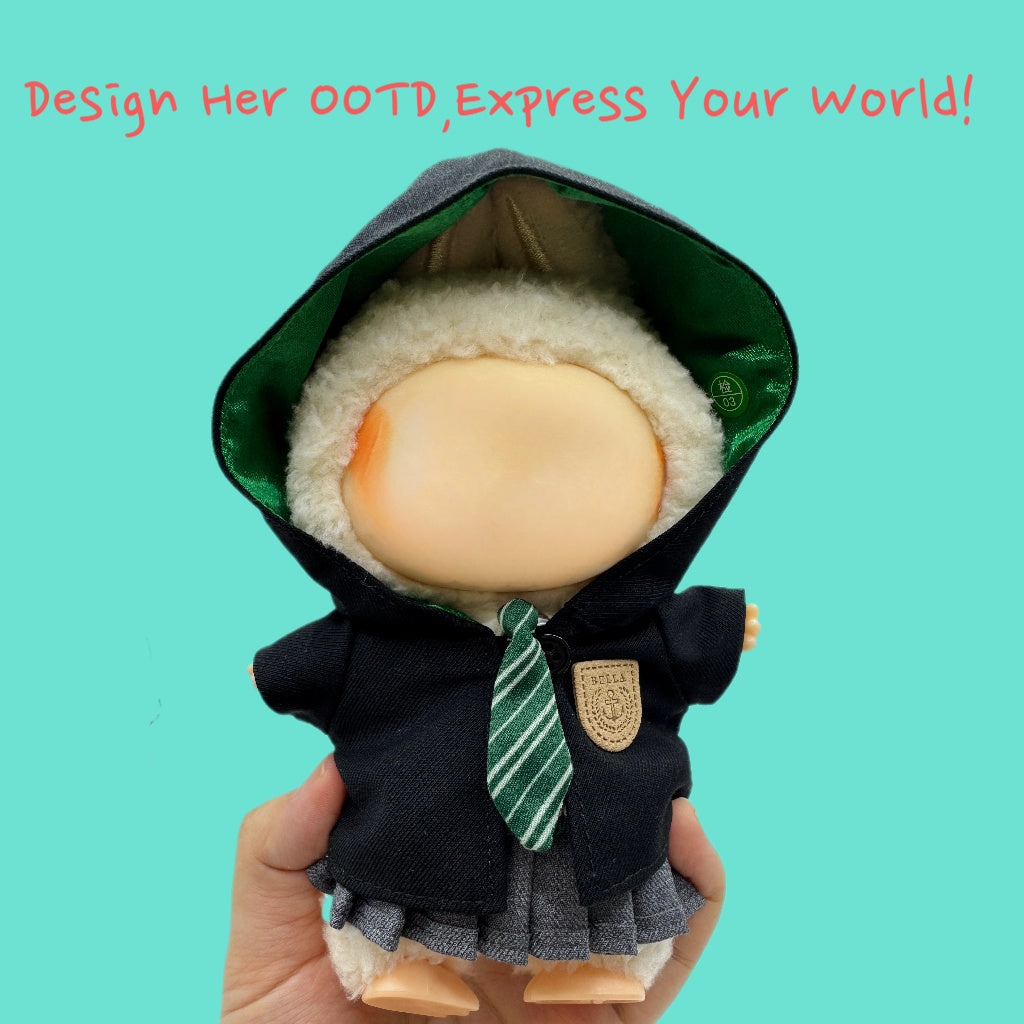 （No Doll)Cute Clothes Set for 17cm Doll – Chic Style Doll Outfit with  5 PCS of Magic Academy – Kawaii Doll Clothes Accessories for Collectors & Fans