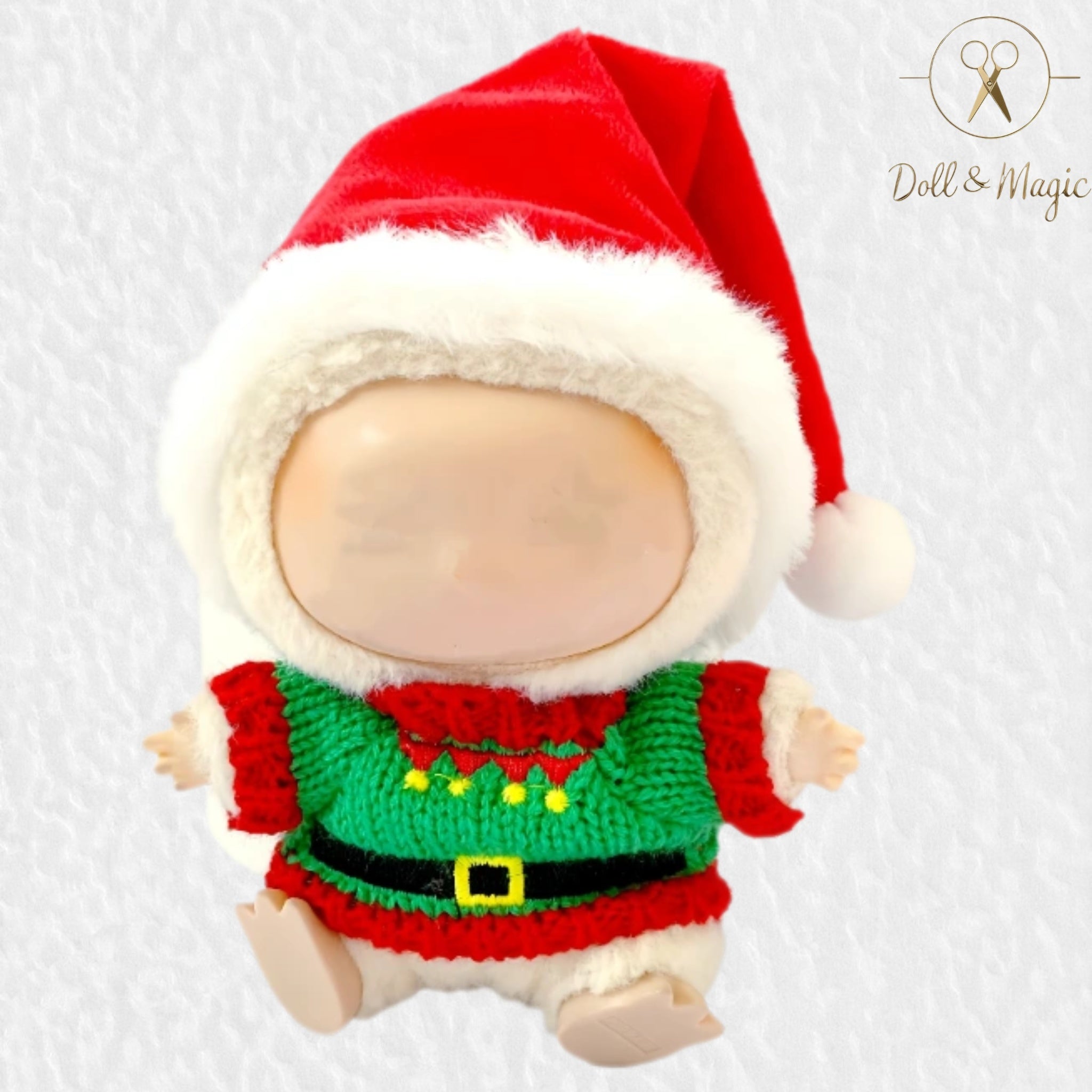 (NO Doll)Doll Outfit Clothes Set for 17cm Dolls, Hand-Knit Fashion Finished Christmas Doll's sweater for Dolls Accessories