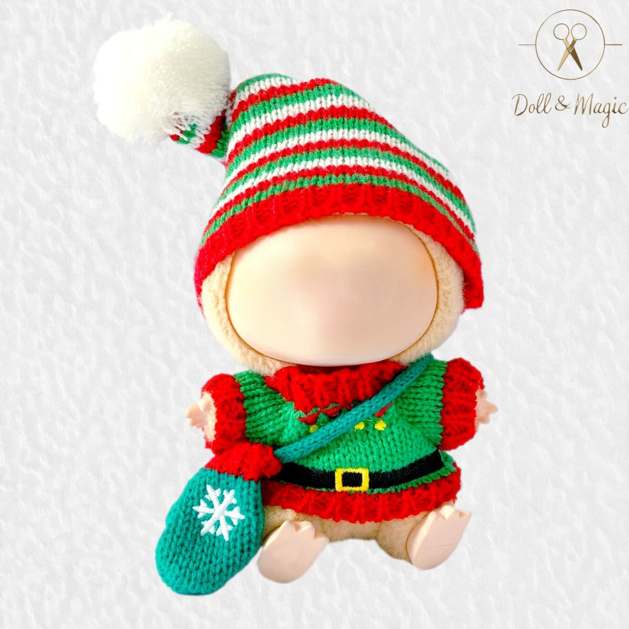 (NO Doll)Doll Outfit Clothes Set for 17cm Dolls, Hand-Knit Fashion Finished Christmas Doll's sweater for Dolls Accessories