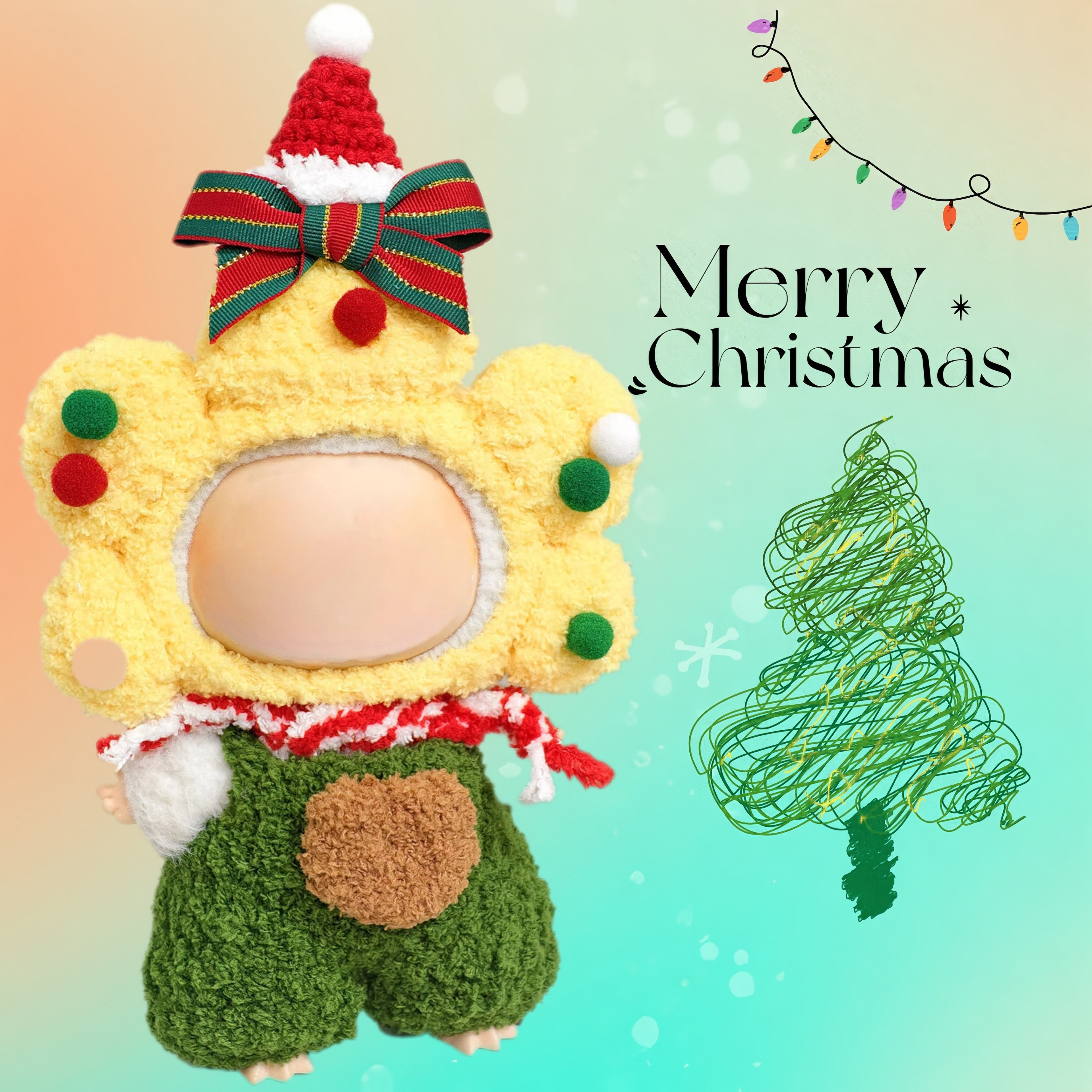 (NO Doll)Doll Outfit Clothes Set for 17cm Dolls, Hand-Knit Fashion Finished Christmas Doll's sweater for Dolls Accessories