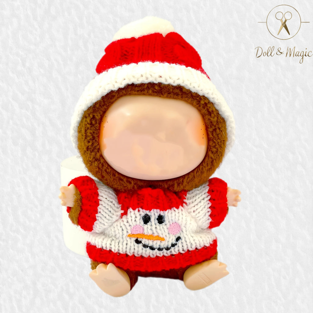 (NO Doll)Doll Outfit Clothes Set for 17cm Dolls, Hand-Knit Fashion Finished Christmas Doll's sweater for Dolls Accessories