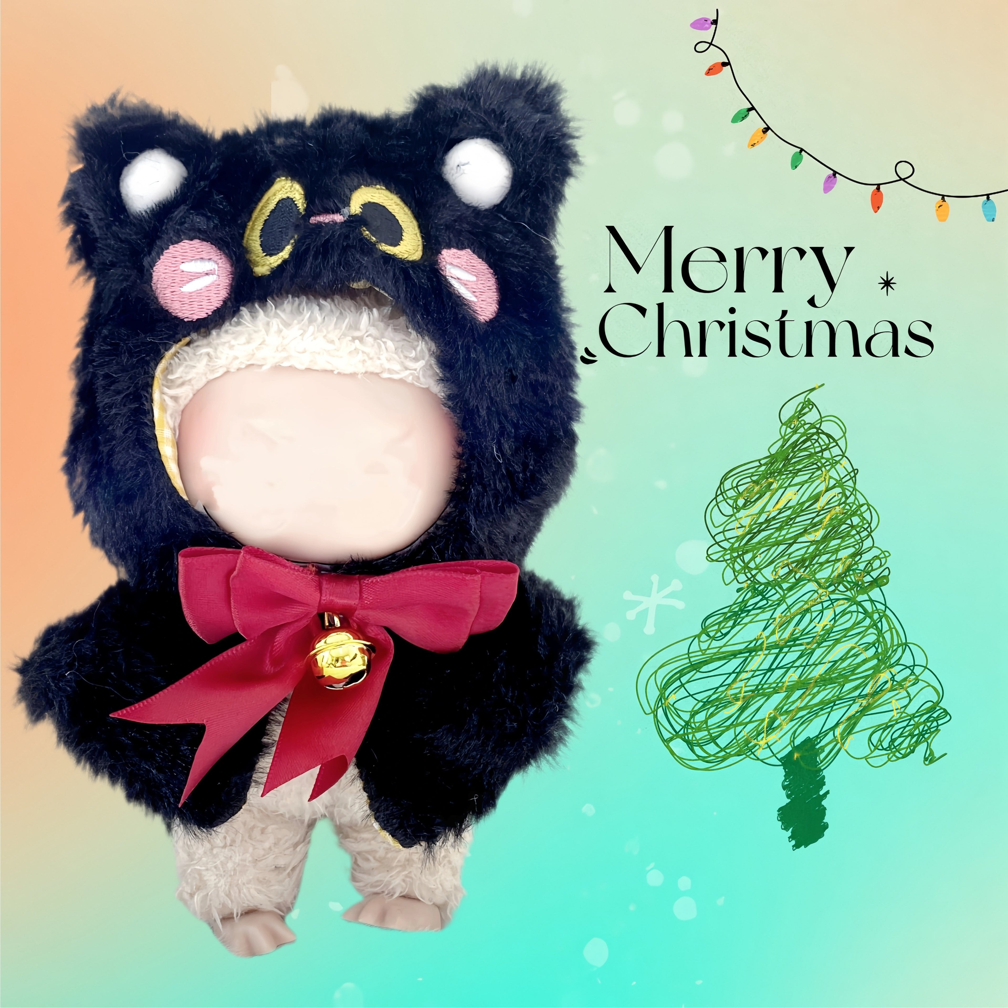 (NO Doll)Doll Outfit Clothes Set for 17cm Dolls, Hand-Knit Fashion Finished Christmas Doll's sweater for Dolls Accessories