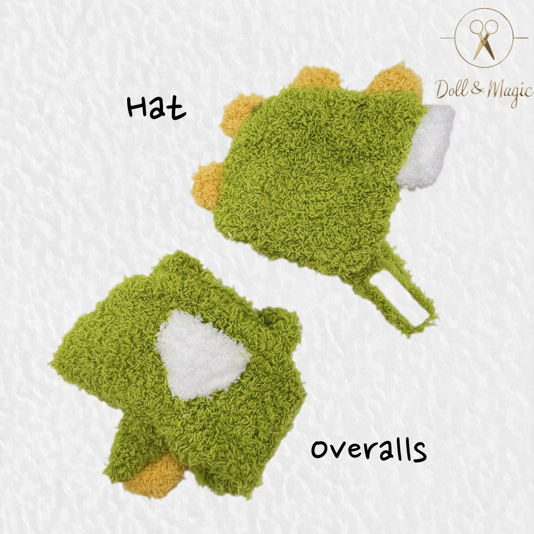 （No Doll)Cute Clothes Set for 17cm Doll – Chic Style Doll Outfit with Hat and Overalls – Kawaii Doll Clothes Accessories for Collectors & Fans