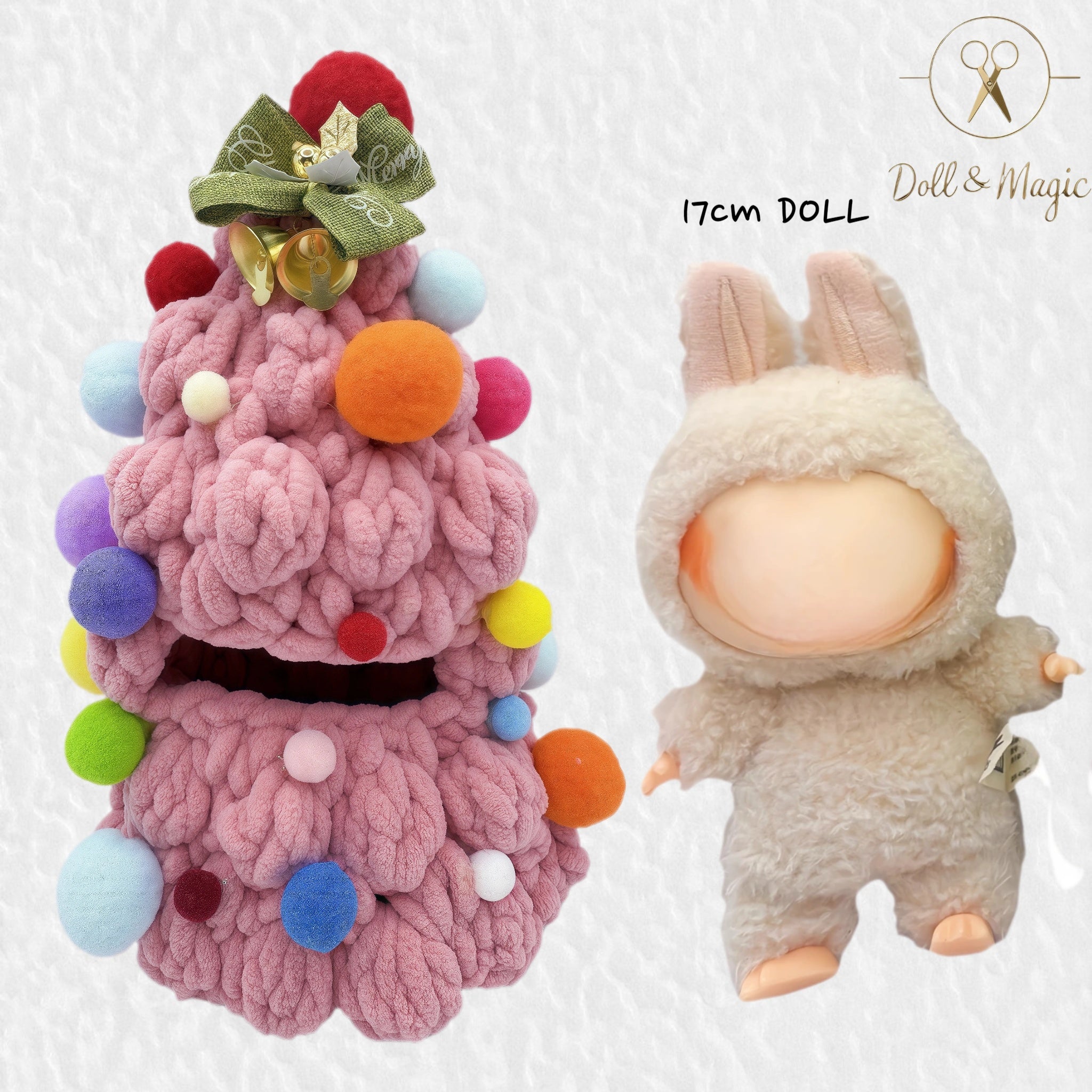 (NO Doll)Doll Outfit Clothes Set for 17cm Dolls, Hand-Knit Fashion Finished Christmas Doll's sweater for Dolls Accessories