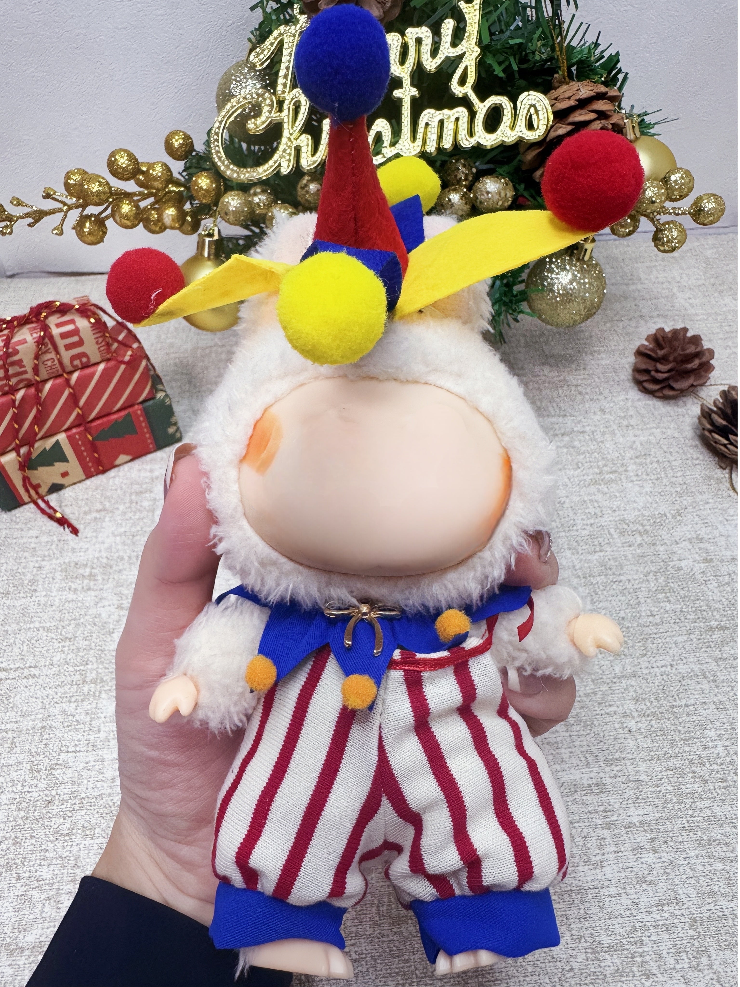 (NO Doll)Doll Outfit Clothes Set for 17cm Dolls, Hand-Knit Fashion Finished Christmas Doll's sweater for Dolls Accessories