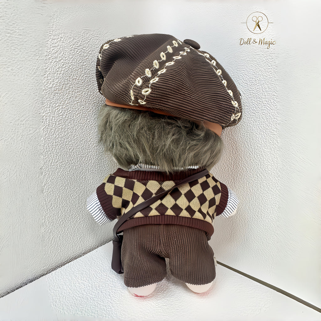 (No Doll)20cm Plush Doll Clothes 6PCS Set – Kawaii Casual Outfit for Stuffed Animal, DIY Dress Up Costume with Accessories