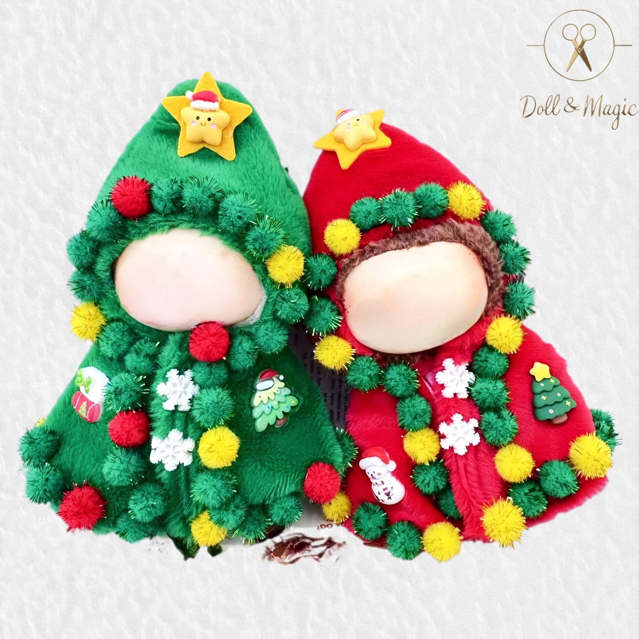(NO Doll)Doll Outfit Clothes Set for 17cm Dolls, Hand-Knit Fashion Finished Christmas Doll's sweater for Dolls Accessories