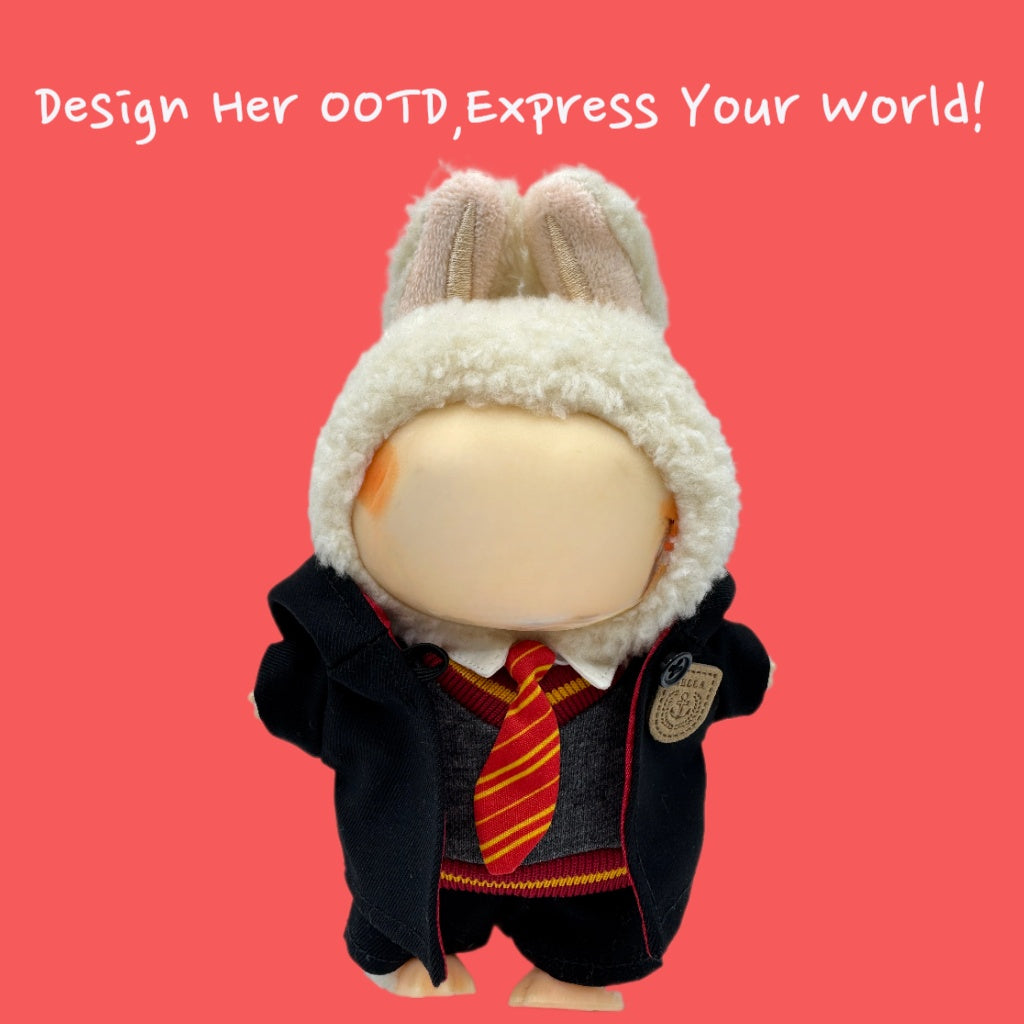 （No Doll)Cute Clothes Set for 17cm Doll – Chic Style Doll Outfit with  5 PCS of Magic Academy – Kawaii Doll Clothes Accessories for Collectors & Fans