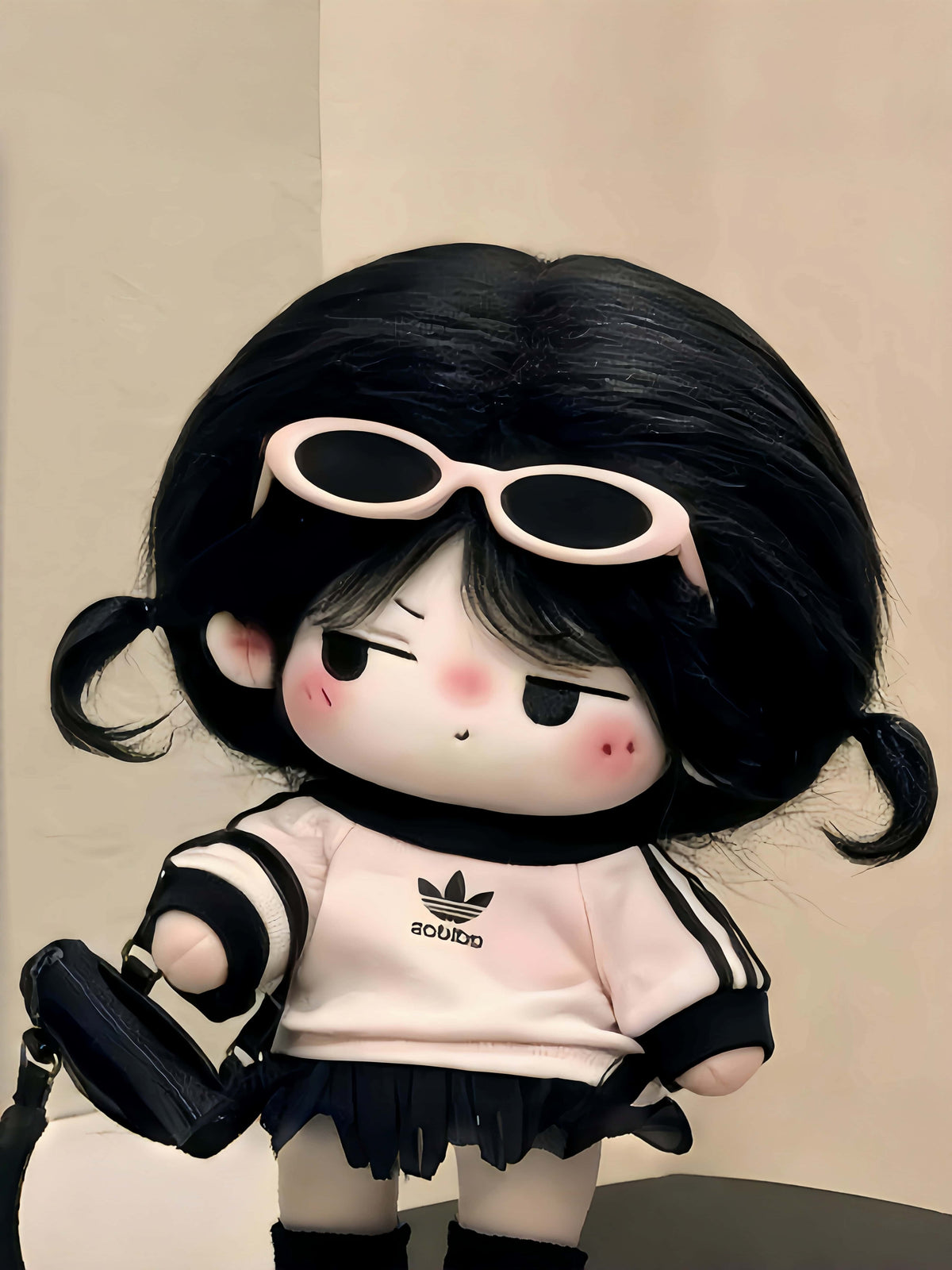 Y2K Retro Oval Cat-Eye Doll Shades | Trendy Sunglasses for 20cm Cotton Dolls