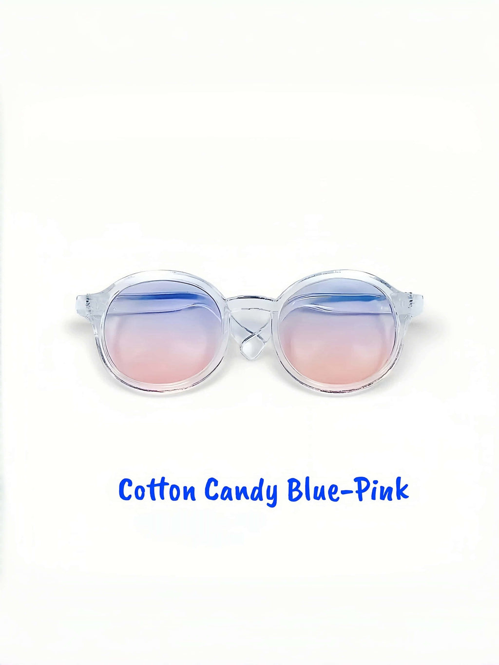 Jelly Bean Retro Round Glasses | 20cm Cotton Doll Clear & Pink Transparent Accessories