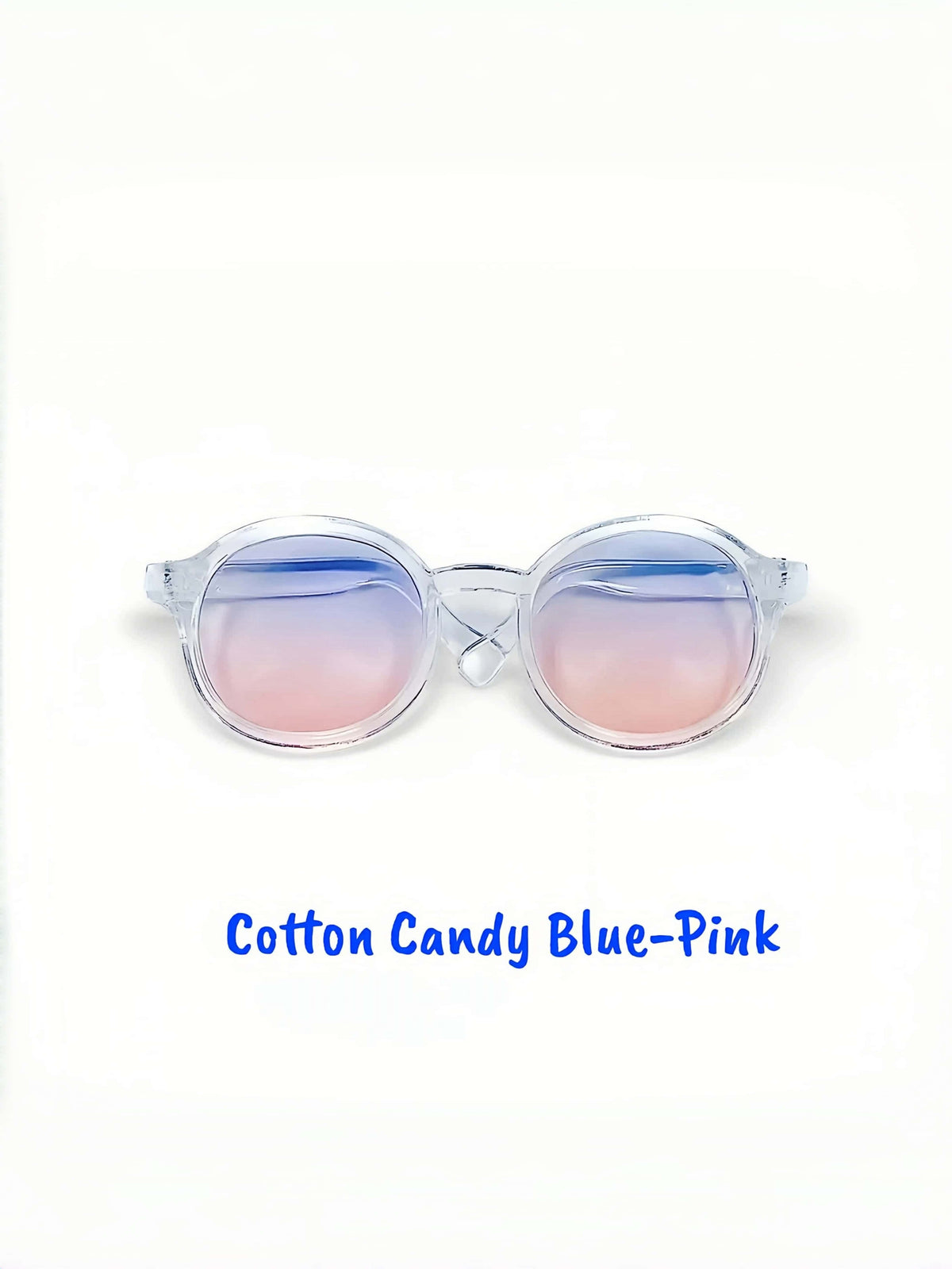 Jelly Bean Retro Round Glasses | 20cm Cotton Doll Clear & Pink Transparent Accessories