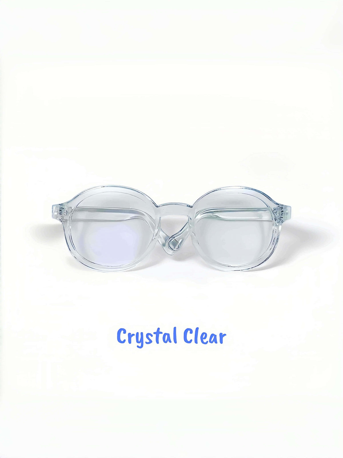 Jelly Bean Retro Round Glasses | 20cm Cotton Doll Clear & Pink Transparent Accessories