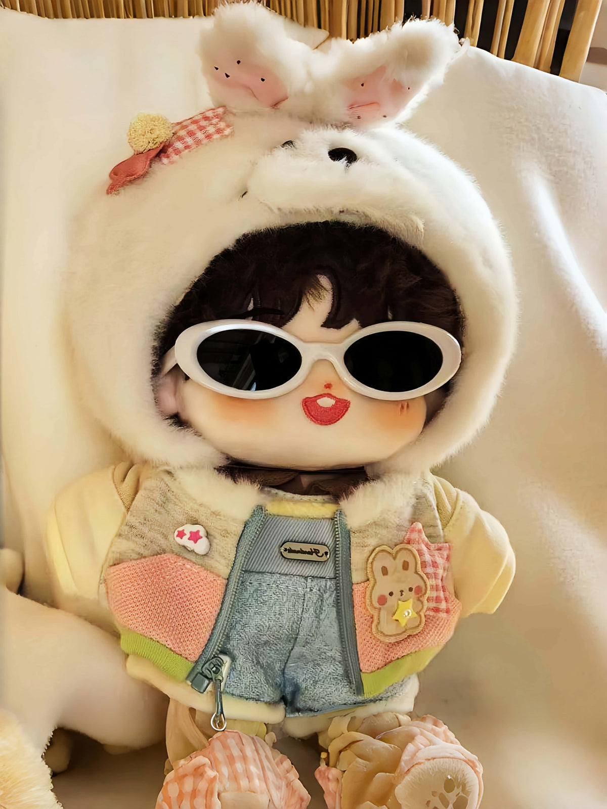 Y2K Retro Oval Cat-Eye Doll Shades | Trendy Sunglasses for 20cm Cotton Dolls