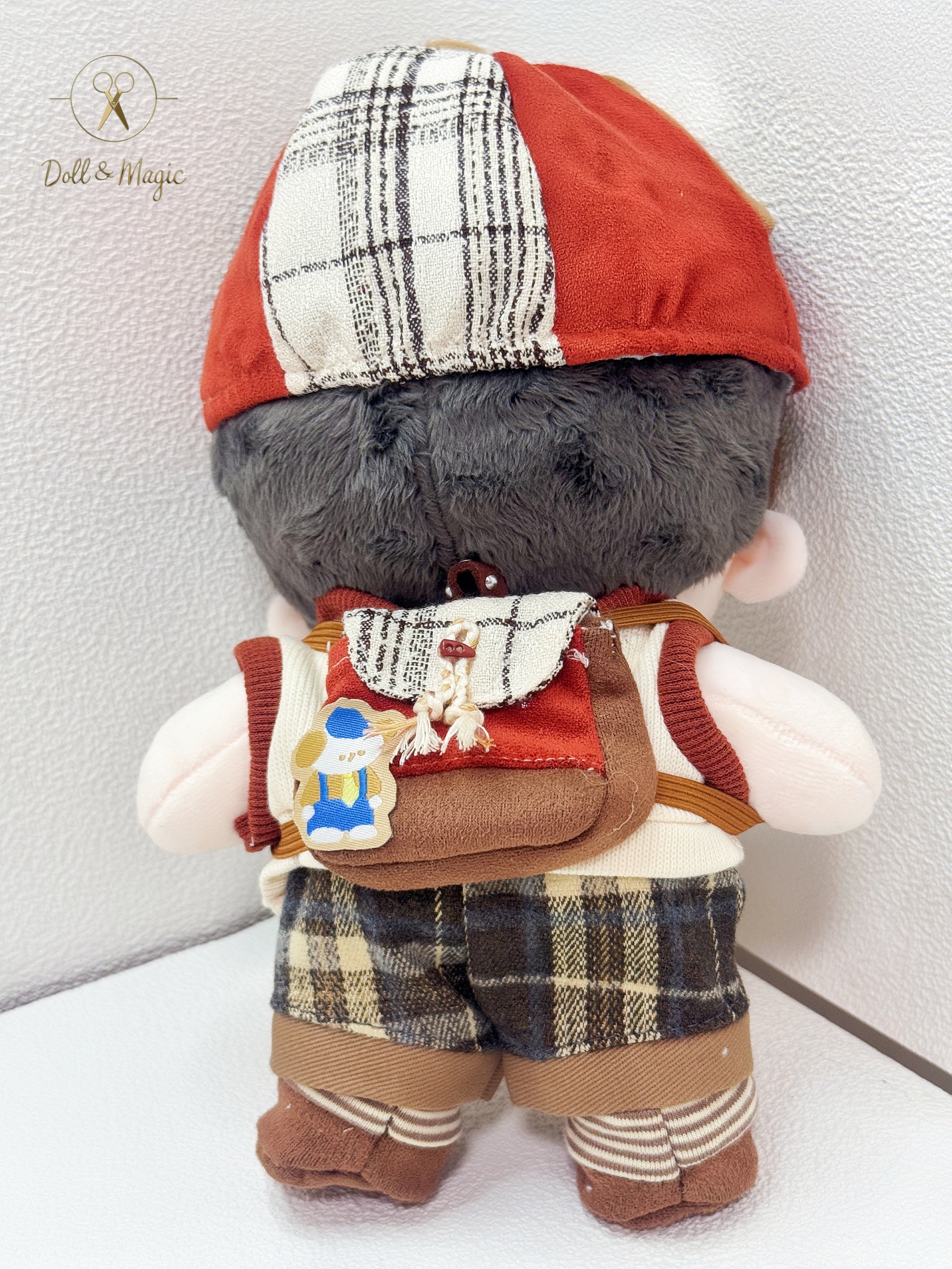 (No Doll)20cm Cotton Doll Clothes 5PCS Set – Kawaii Casual Outfit for Stuffed Animal, DIY Dress Up Costume with Accessories