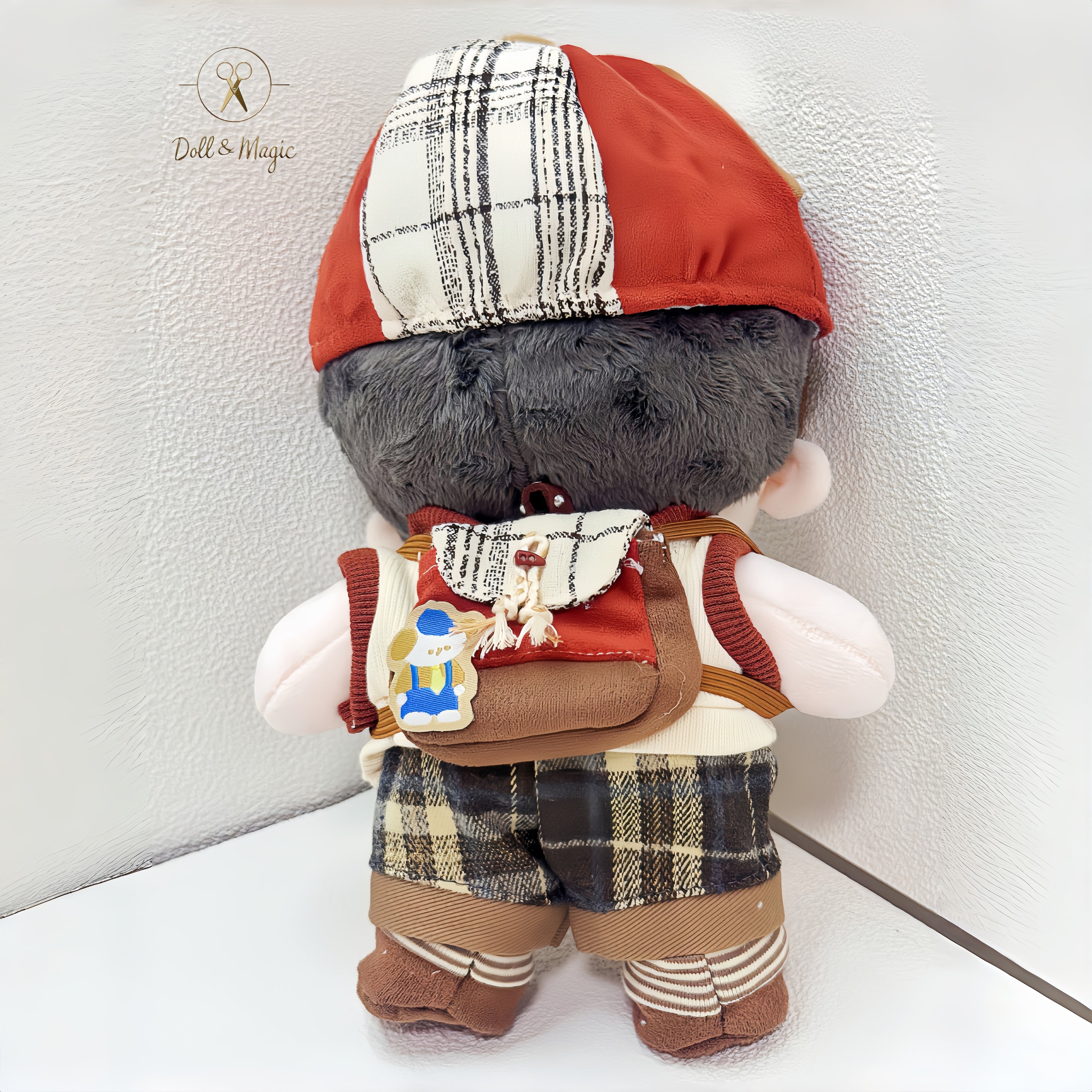 (No Doll)20cm Cotton Doll Clothes 5PCS Set – Kawaii Casual Outfit for Stuffed Animal, DIY Dress Up Costume with Accessories