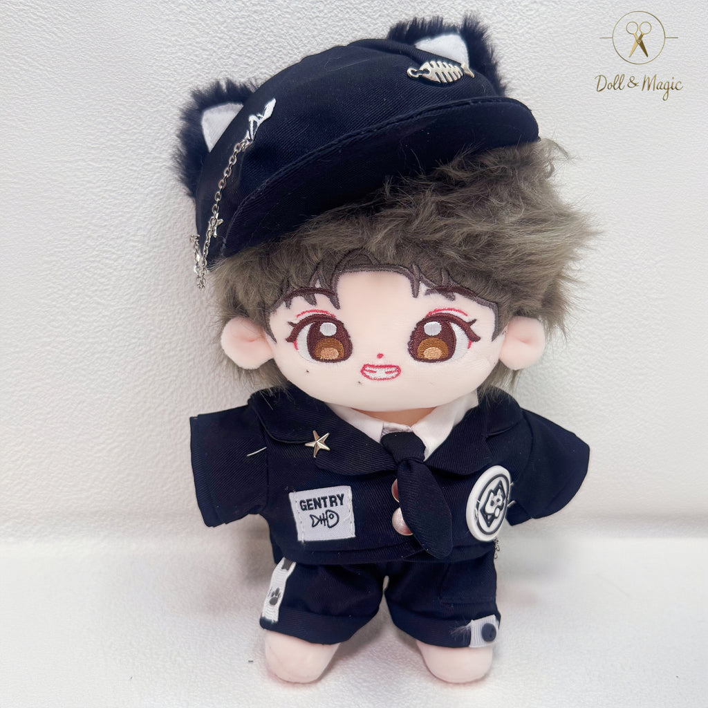 (No Doll)20cm Plush Doll Clothes 6PCS Set – Kawaii Casual Outfit for Stuffed Animal, DIY Dress Up Costume with Accessories