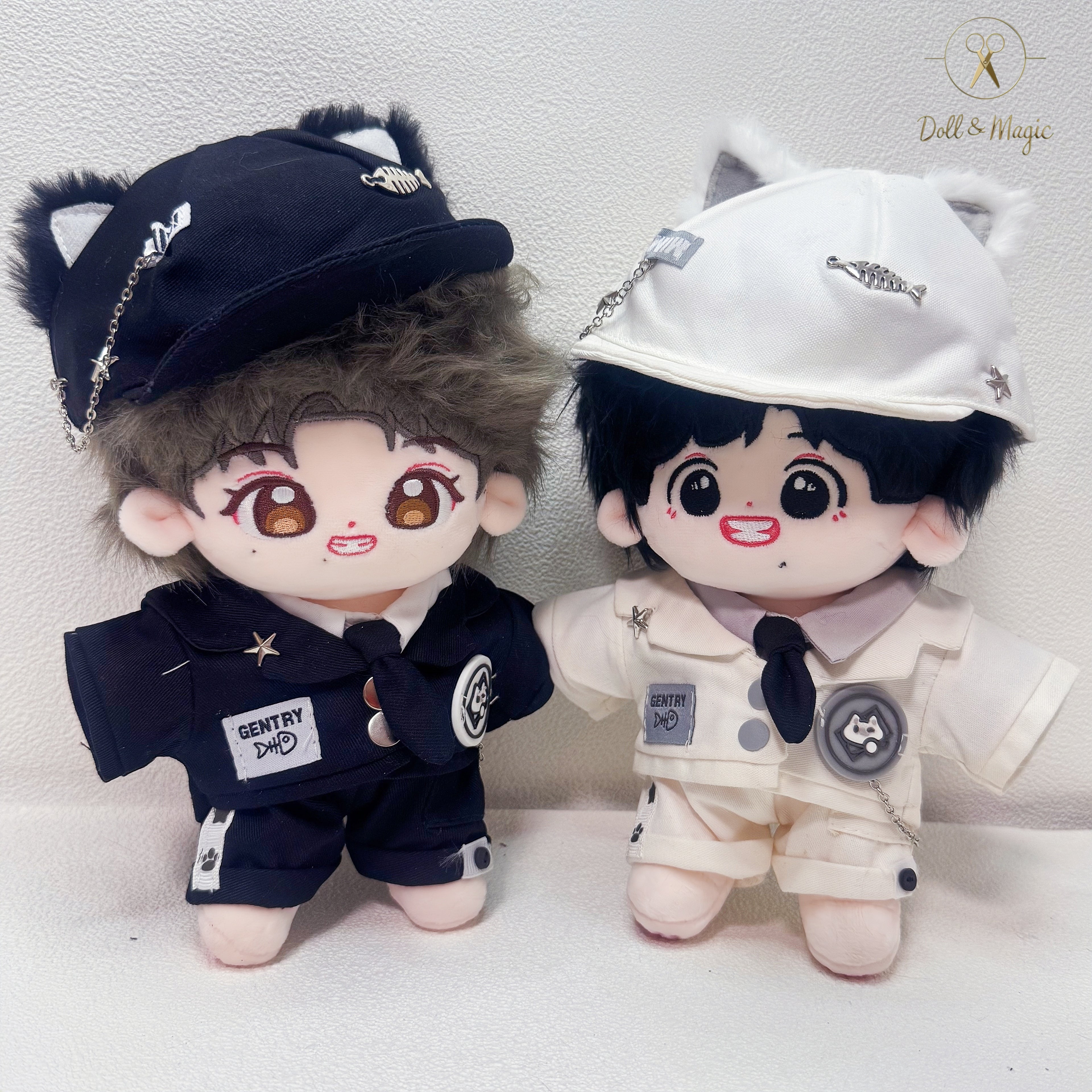 (No Doll)20cm Plush Doll Clothes 6PCS Set – Kawaii Casual Outfit for Stuffed Animal, DIY Dress Up Costume with Accessories