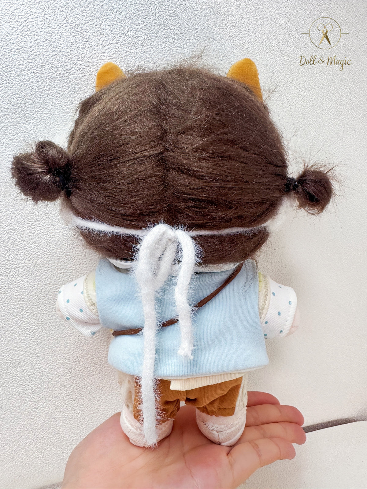 Baa Baa Croissant 20cm Doll Outfit  5PCS Set – Kawaii Casual Outfit with Accessories, Perfect Gift for Plush Doll Lovers (No Doll)