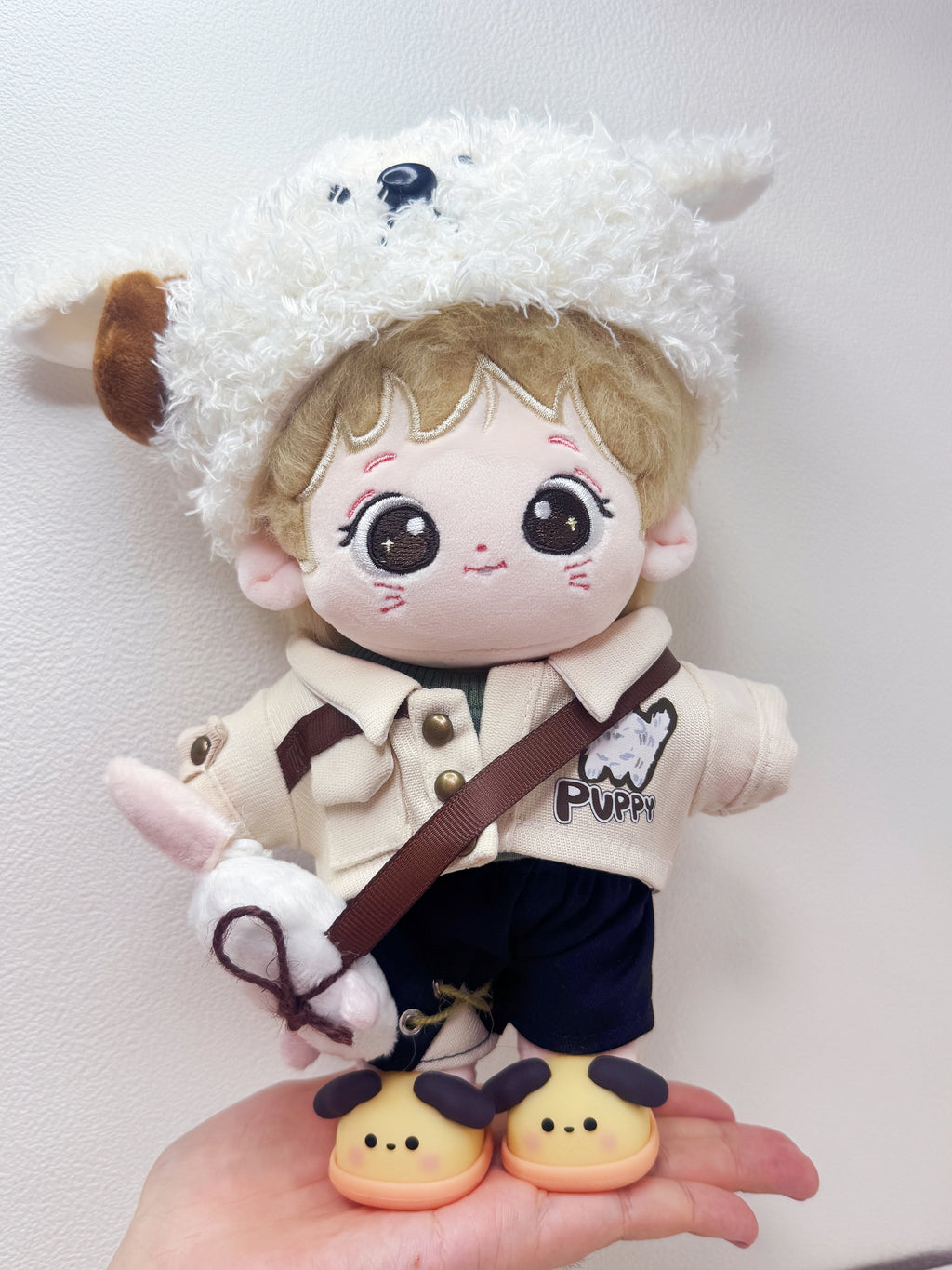 Fluffy Sheep 20cm Doll Outfit  5PCS Set – Kawaii Casual Outfit with Accessories, Perfect Gift for Plush Doll Lovers (No Doll)