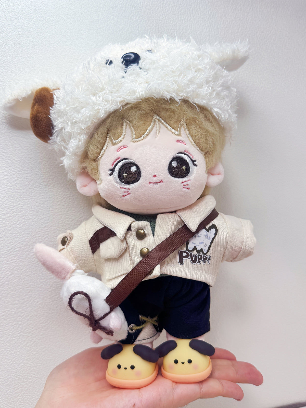 Fluffy Sheep 20cm Doll Outfit  5PCS Set – Kawaii Casual Outfit with Accessories, Perfect Gift for Plush Doll Lovers (No Doll)
