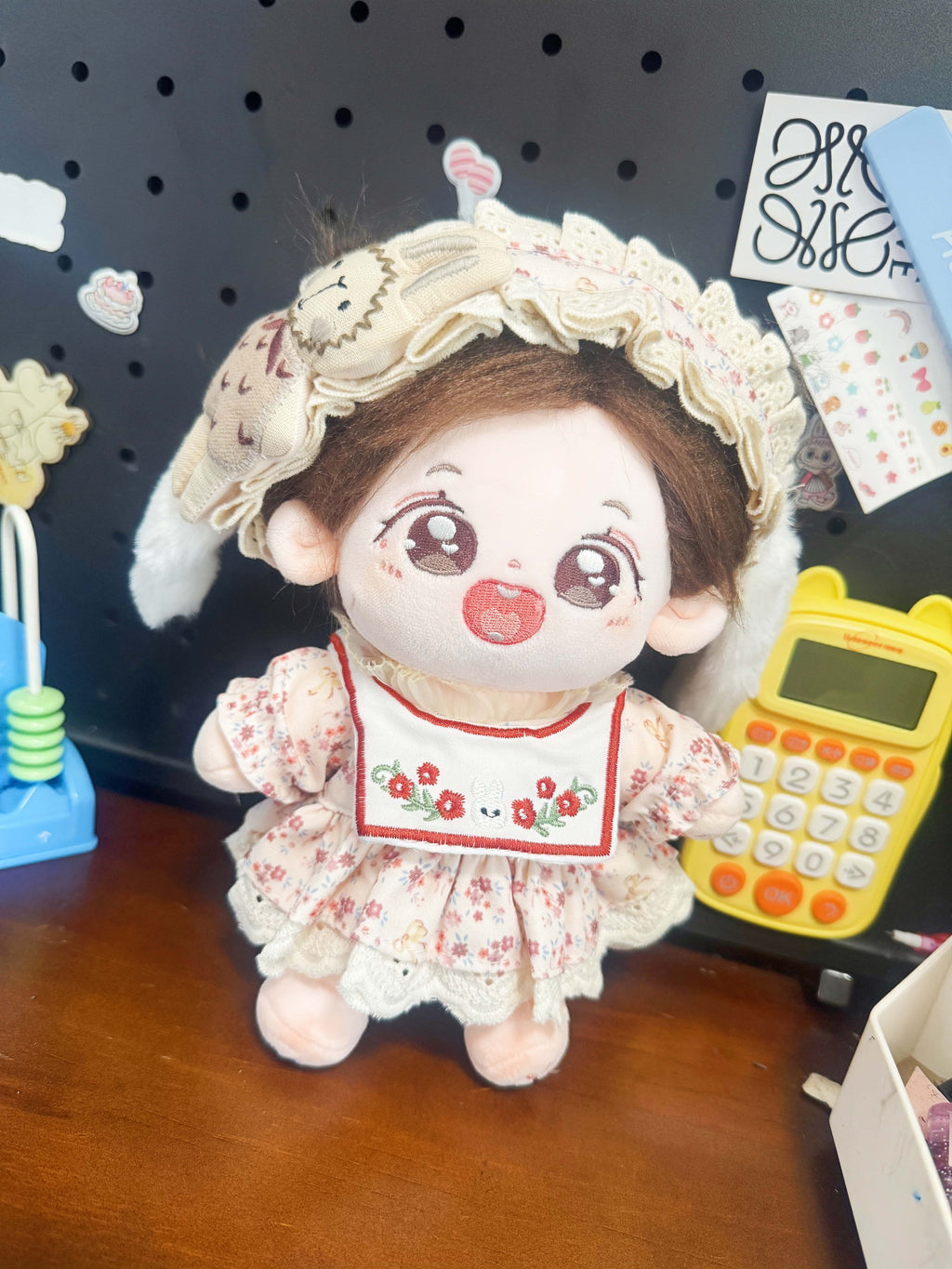 Bunny Whispers 20cm Doll Outfit  3PCS Set – Kawaii Casual Outfit with Accessories, Perfect Gift for Plush Doll Lovers (No Doll)