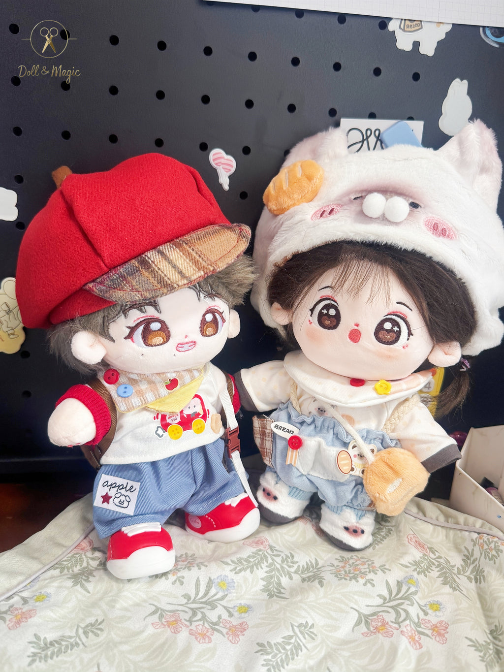 Little Piggy’s Truck 20cm Doll Outfit  6PCS Set – Kawaii Casual Outfit with Accessories, Perfect Gift for Plush Doll Lovers (No Doll)