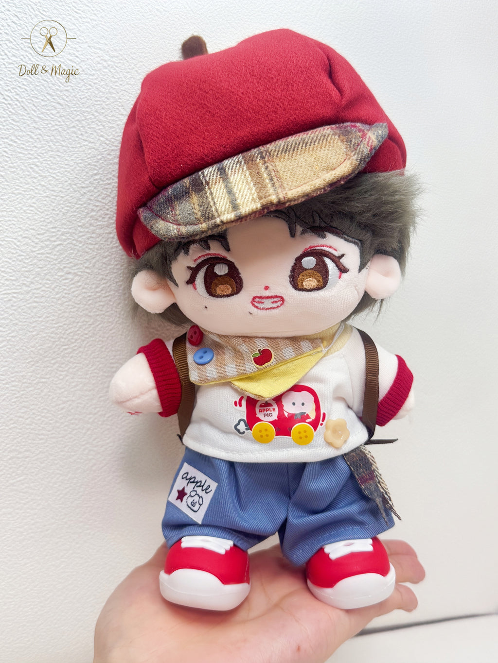 Little Piggy’s Truck 20cm Doll Outfit  6PCS Set – Kawaii Casual Outfit with Accessories, Perfect Gift for Plush Doll Lovers (No Doll)
