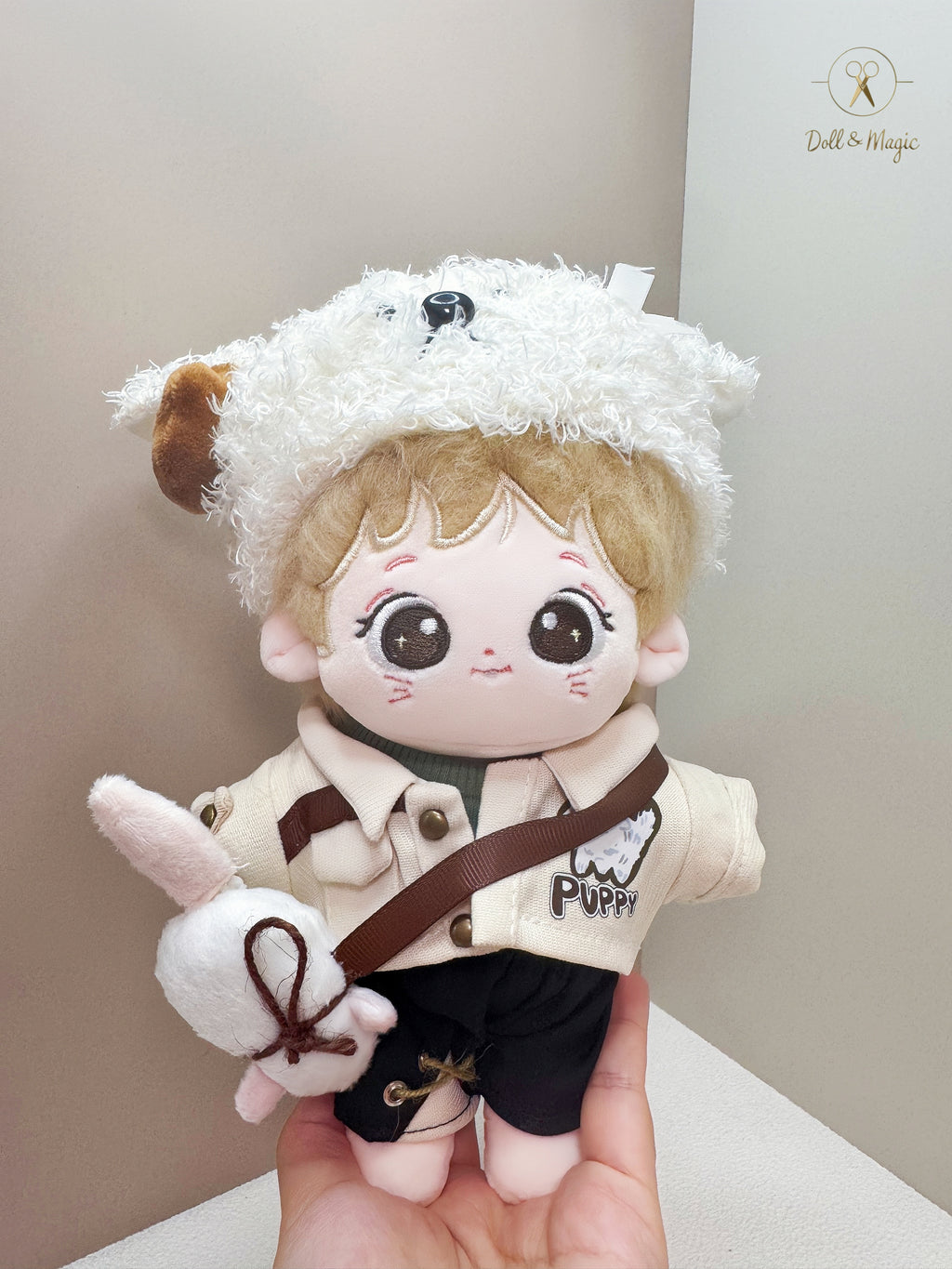 Fluffy Sheep 20cm Doll Outfit  5PCS Set – Kawaii Casual Outfit with Accessories, Perfect Gift for Plush Doll Lovers (No Doll)
