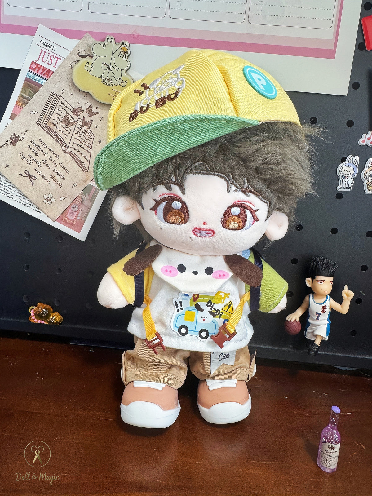 Puppy Didi Car 20cm Doll Outfit  6PCS Set – Kawaii Casual Outfit with Accessories, Perfect Gift for Plush Doll Lovers (No Doll)