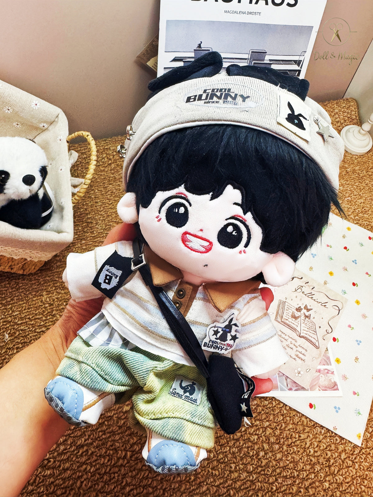 20cm Doll Clothes 5PCS Set – Kawaii Casual Outfit with Accessories, Perfect Gift for Plush Doll Lovers (No Doll)