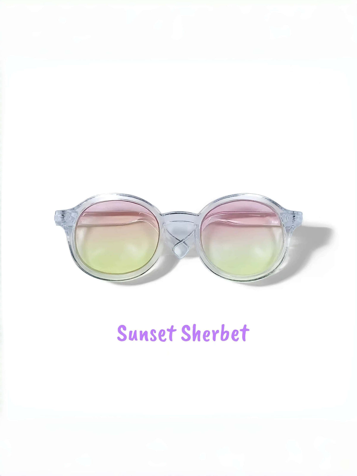 Jelly Bean Retro Round Glasses | 20cm Cotton Doll Clear & Pink Transparent Accessories