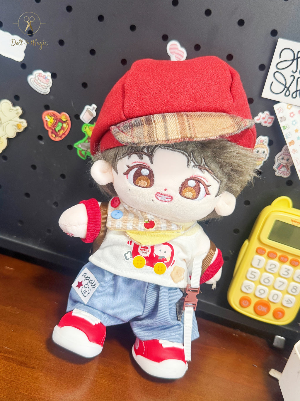 Little Piggy’s Truck 20cm Doll Outfit  6PCS Set – Kawaii Casual Outfit with Accessories, Perfect Gift for Plush Doll Lovers (No Doll)